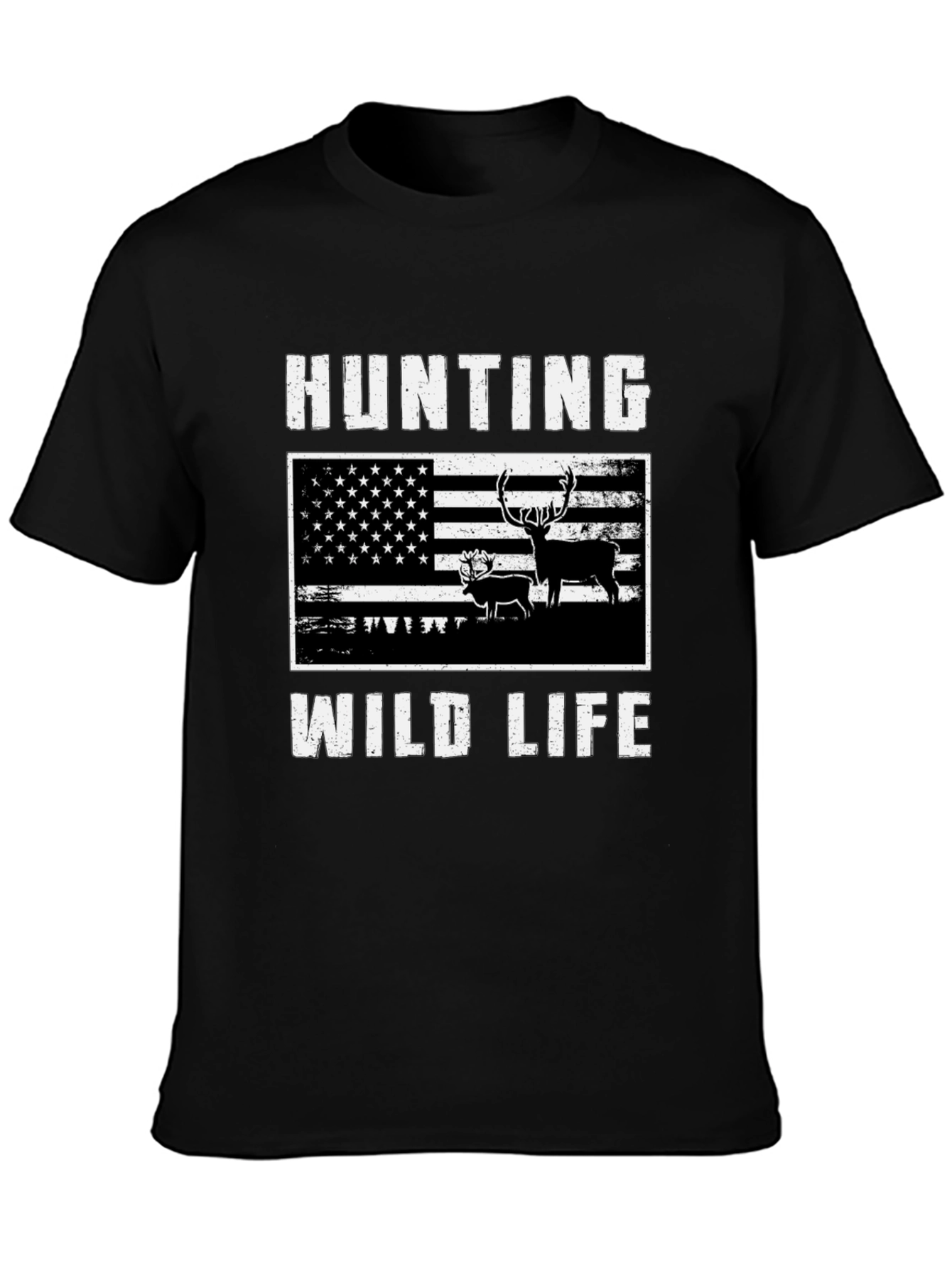 Hunting Wildlife USA Flag T-Shirt