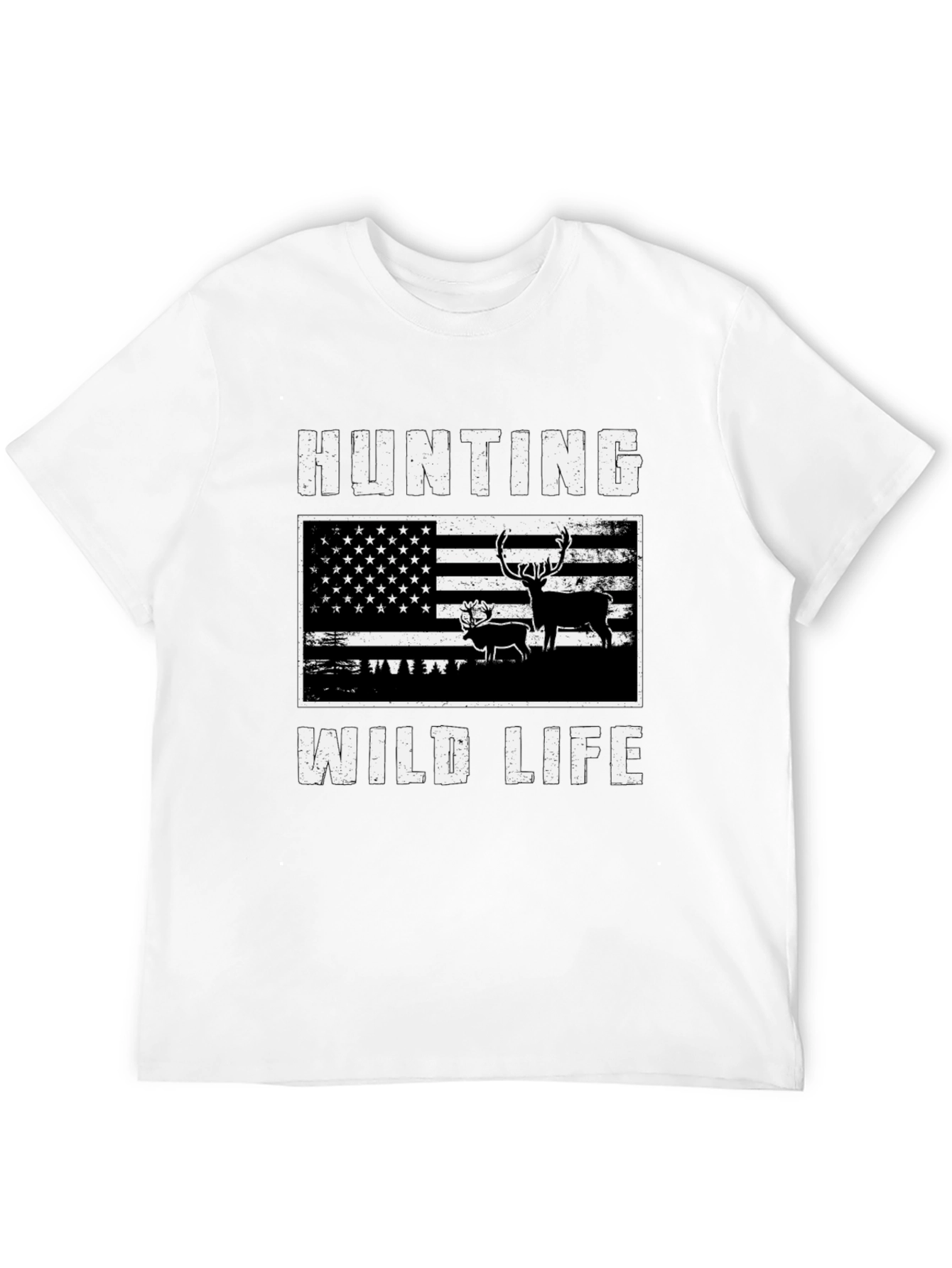 Hunting Wildlife USA Flag T-Shirt