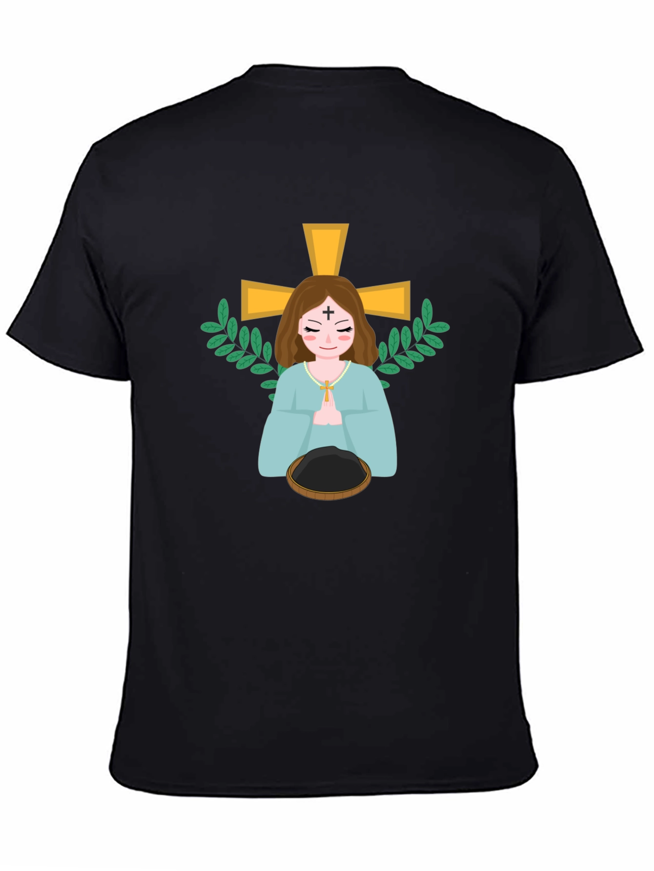 Religious Cartoon Graphic Tee - Black Unisex