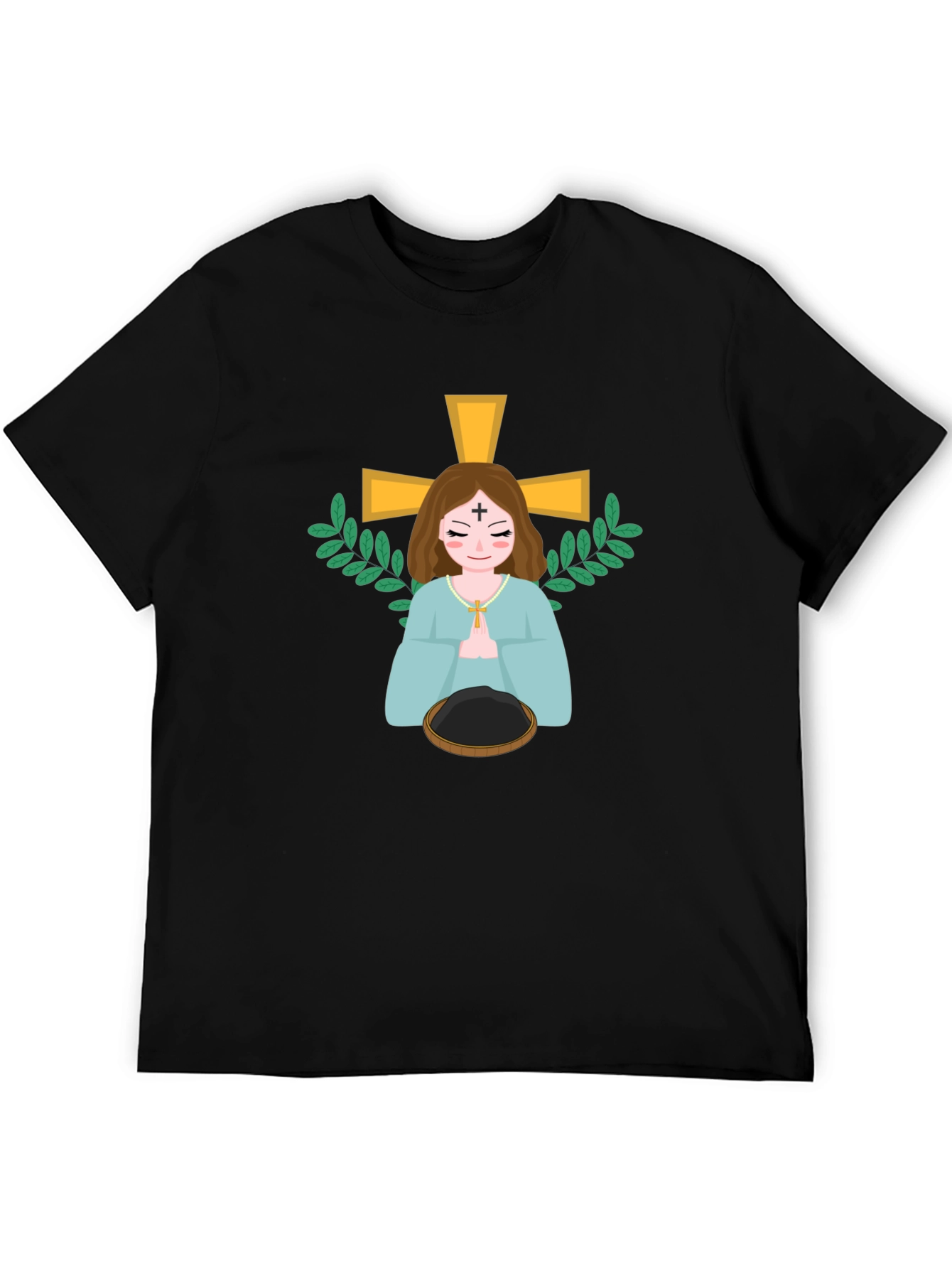 Religious Cartoon Graphic Tee - Black Unisex