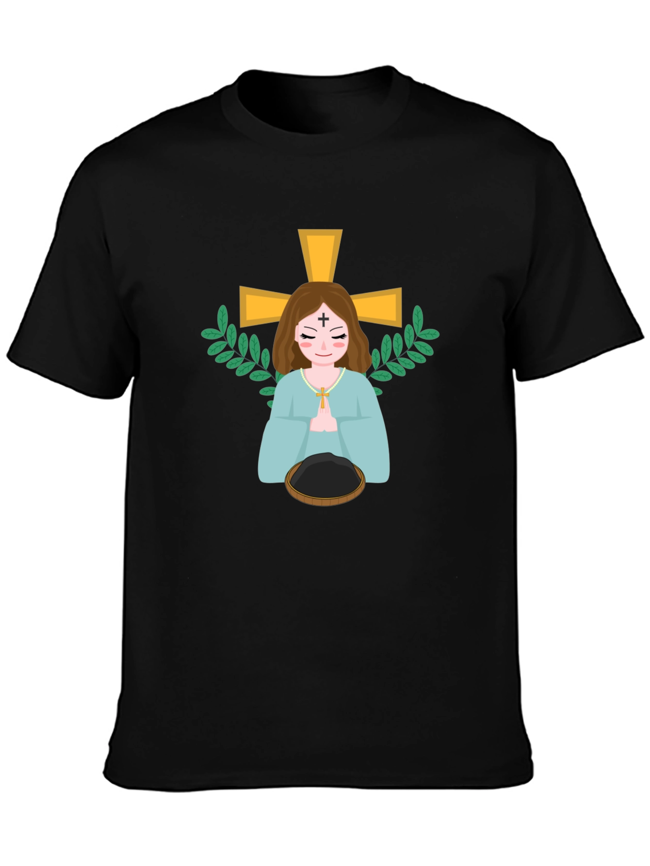 Religious Cartoon Graphic Tee - Black Unisex