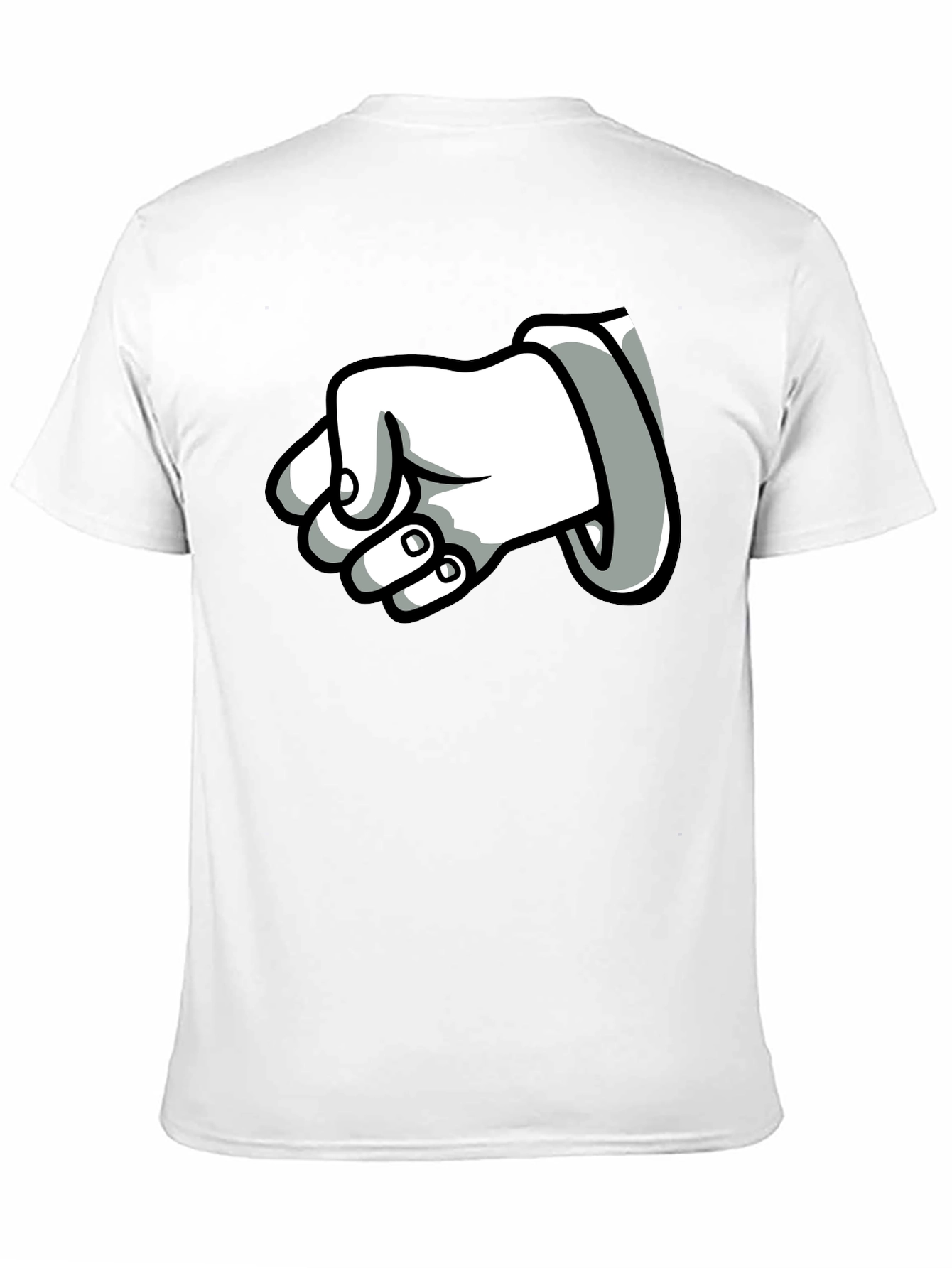 Cartoon Fist T-Shirt - Black Cotton Graphic Tee