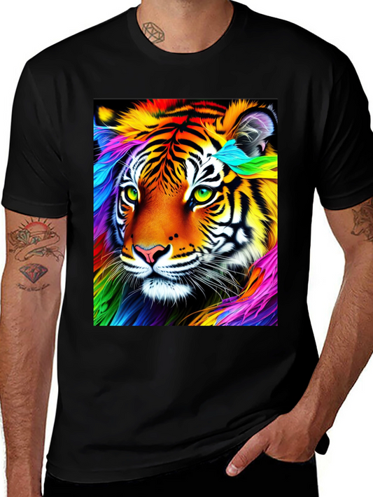 Vibrant Tiger Graphic Tee - Unique Colorful Design