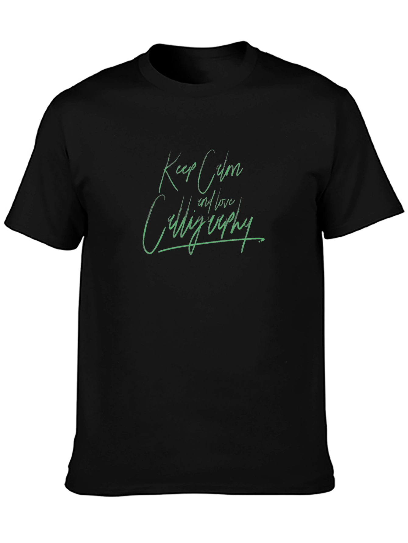 Keep Calm and Love Calligraphy Black T-Shirt