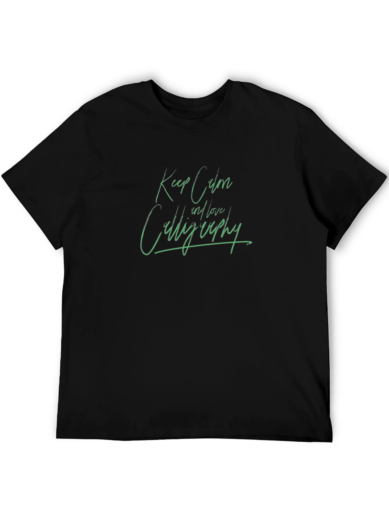Keep Calm and Love Calligraphy Black T-Shirt
