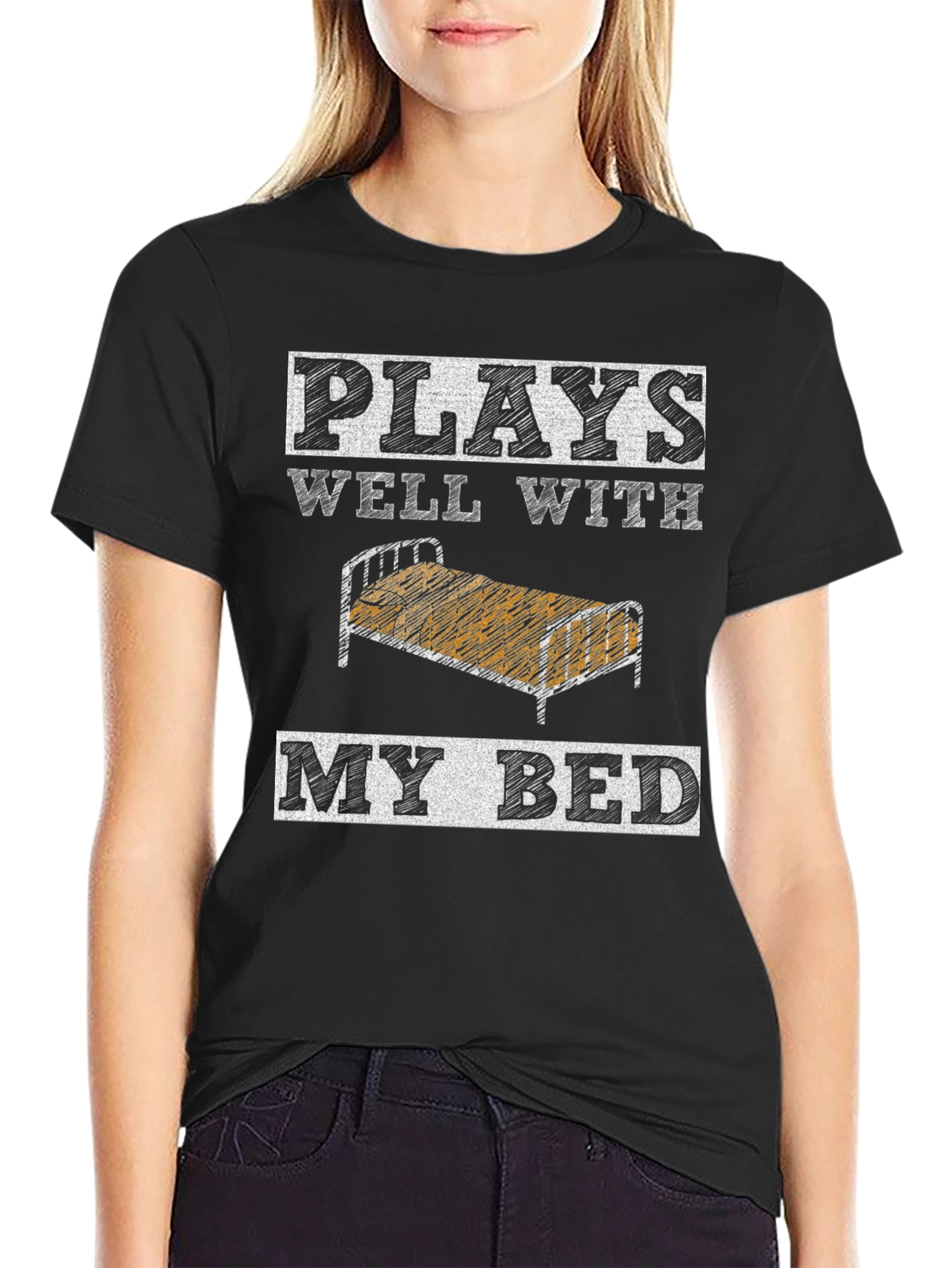 Plays Well With My Bed Graphic Tee