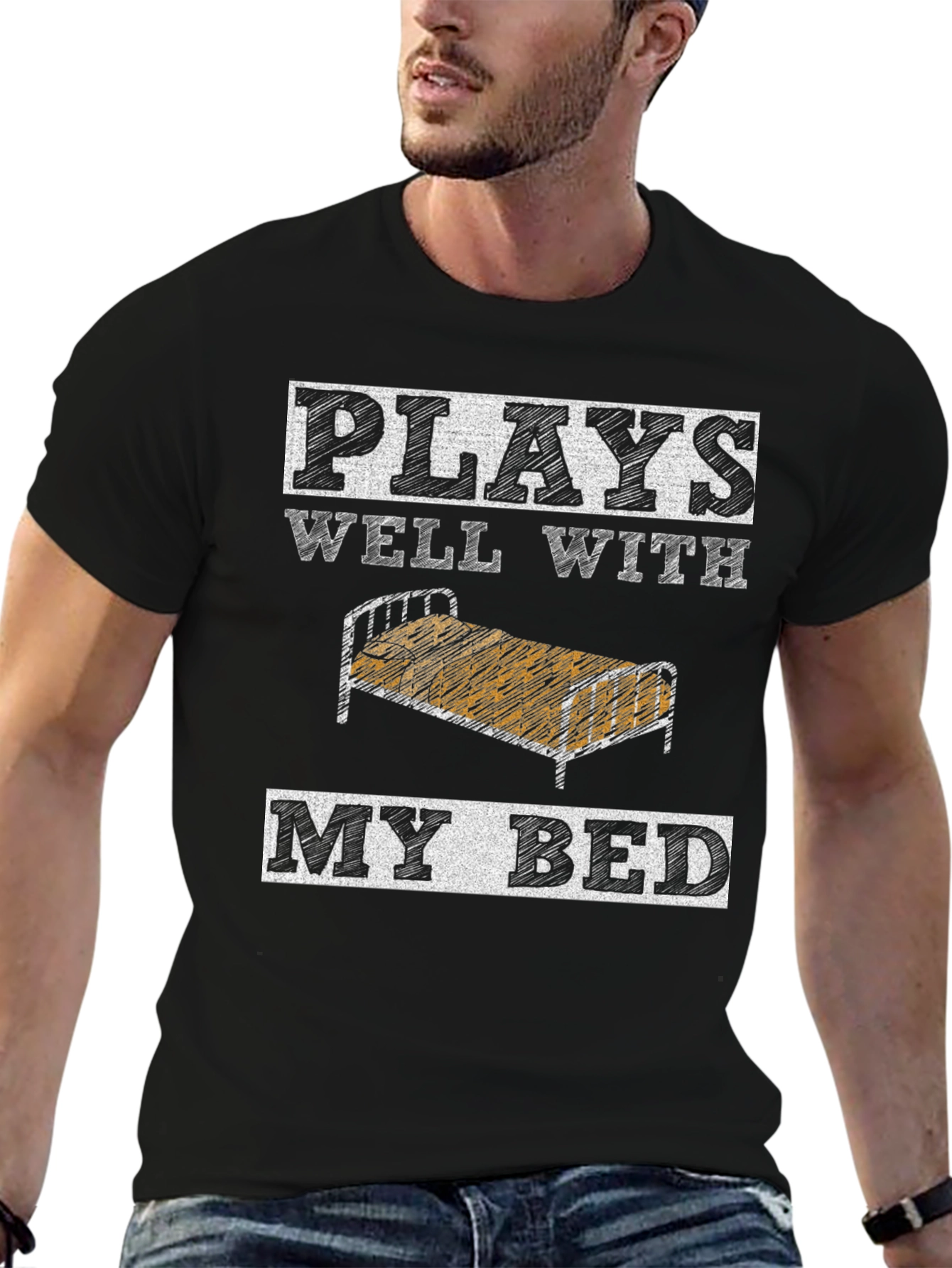 Plays Well With My Bed Graphic Tee
