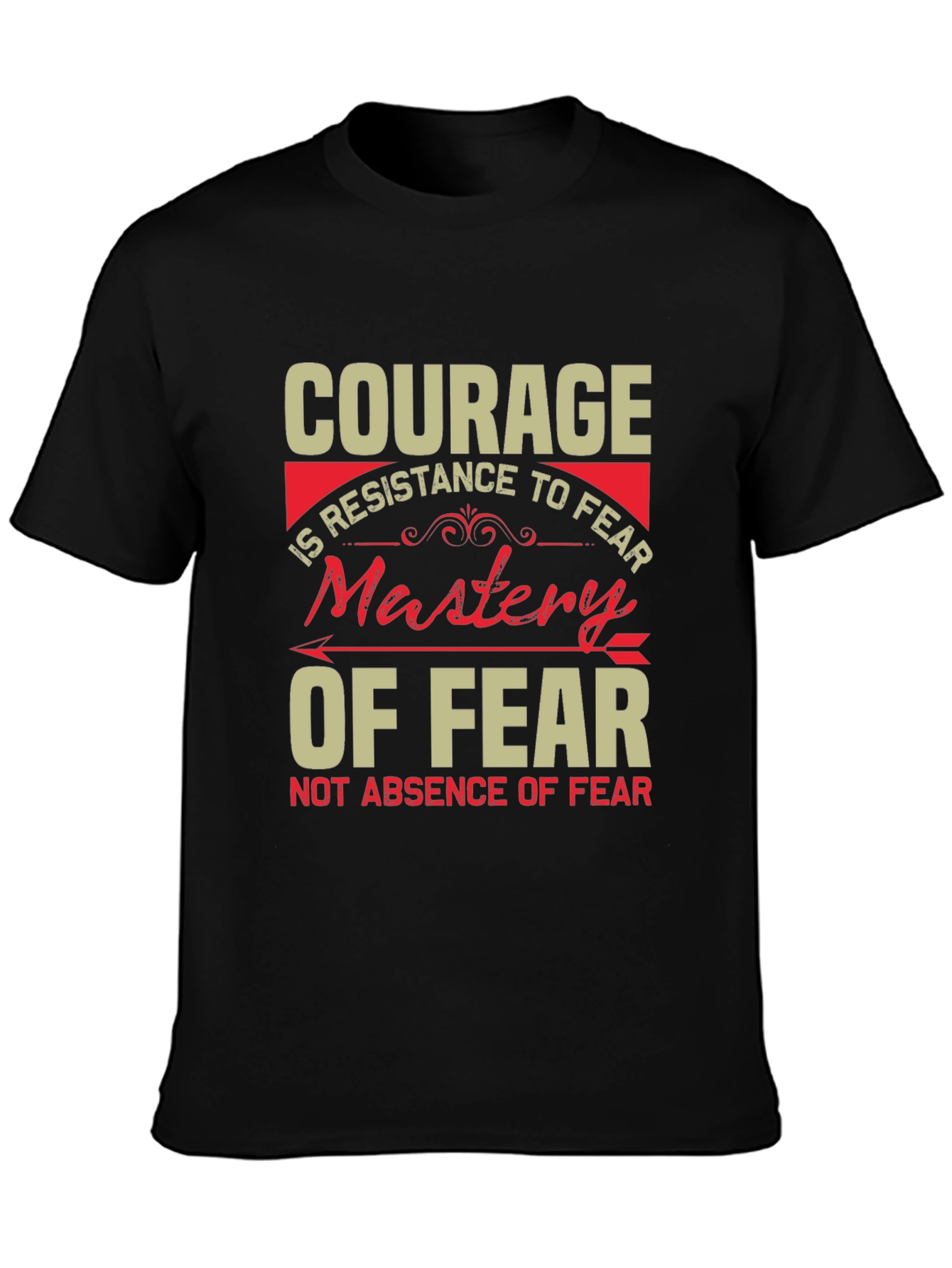 Courage Mastery of Fear Graphic Tee - Black