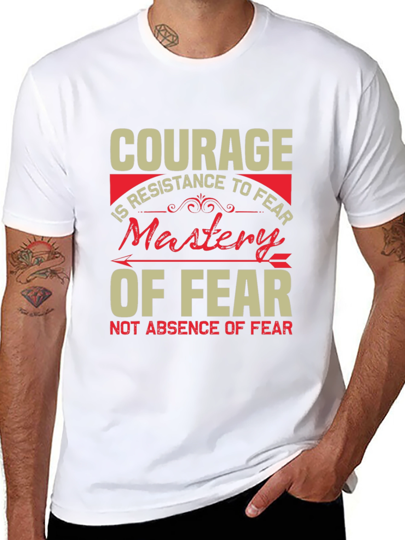 Courage Mastery of Fear Graphic Tee - Black