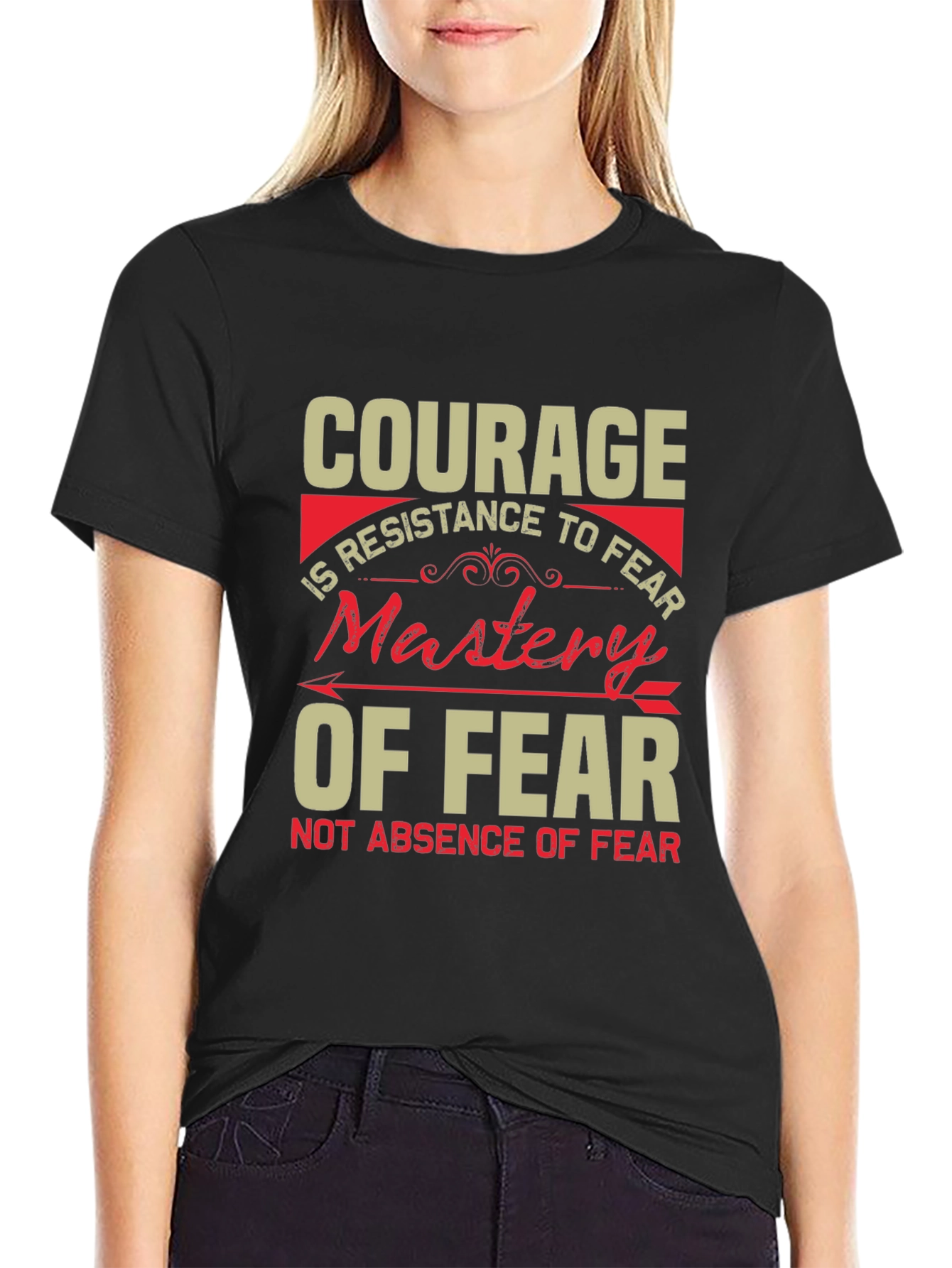 Courage Mastery of Fear Graphic Tee - Black