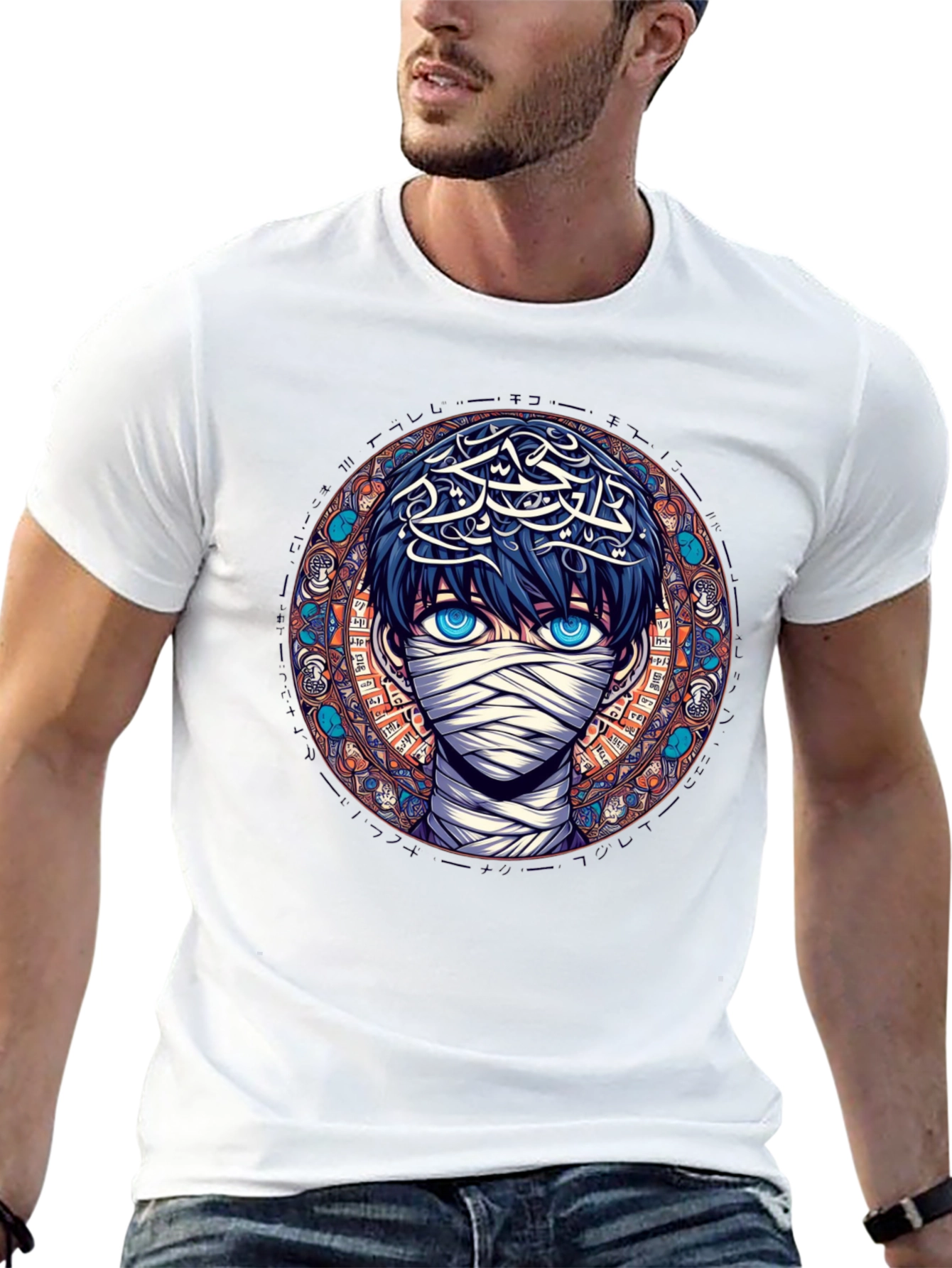 Anime Mummy Graphic Tee - Stylish Black T-Shirt