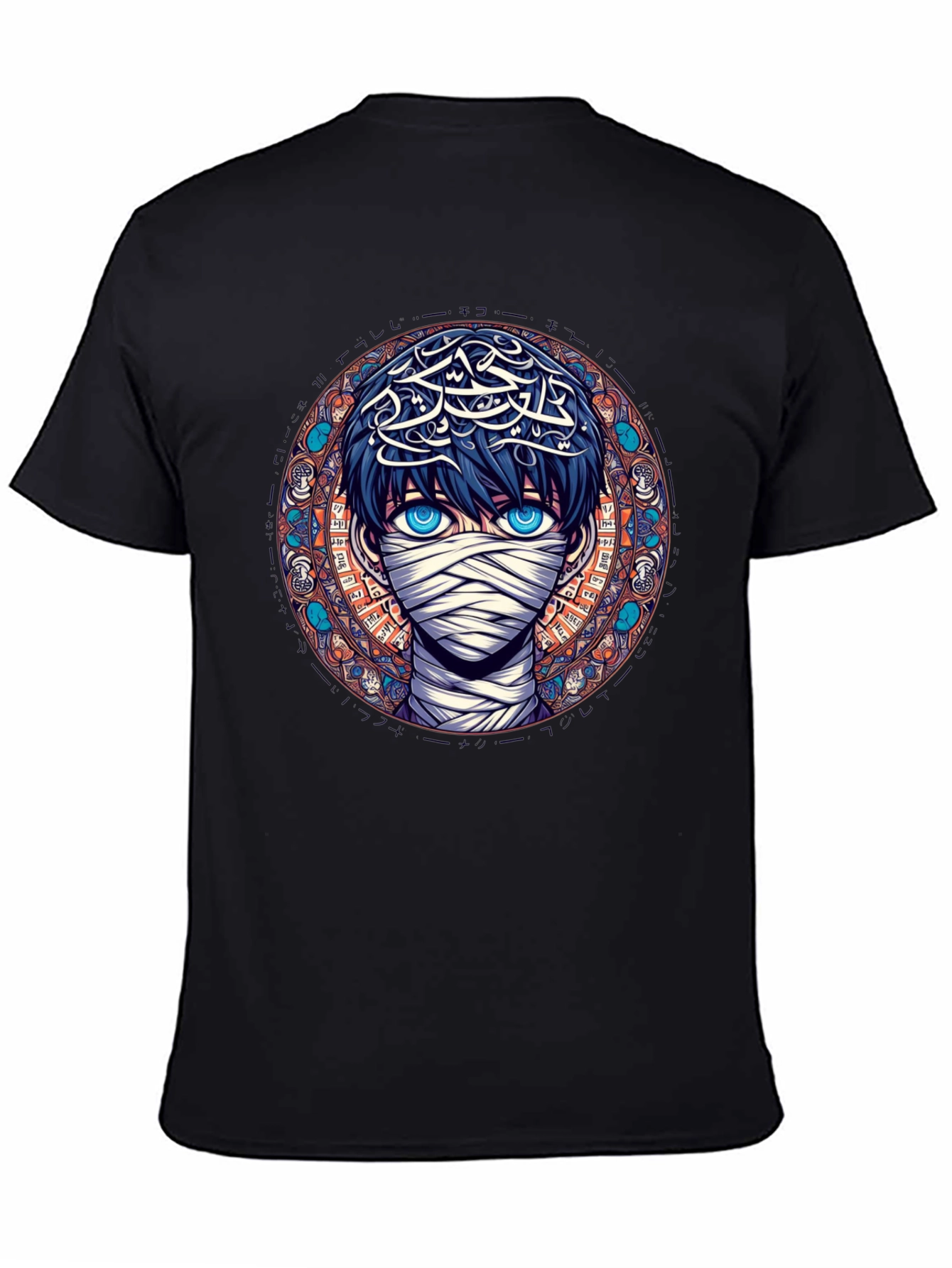 Anime Mummy Graphic Tee - Stylish Black T-Shirt