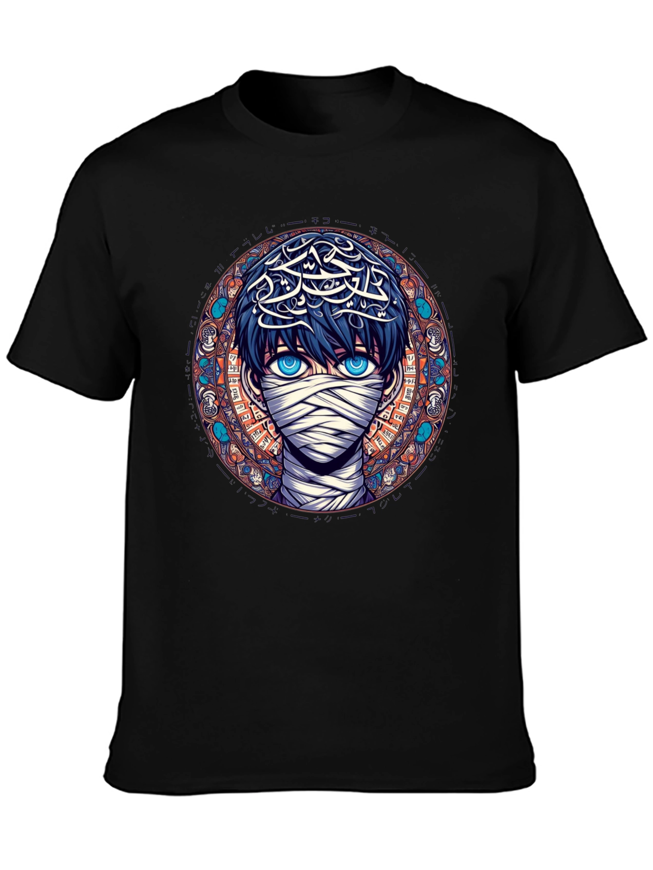 Anime Mummy Graphic Tee - Stylish Black T-Shirt