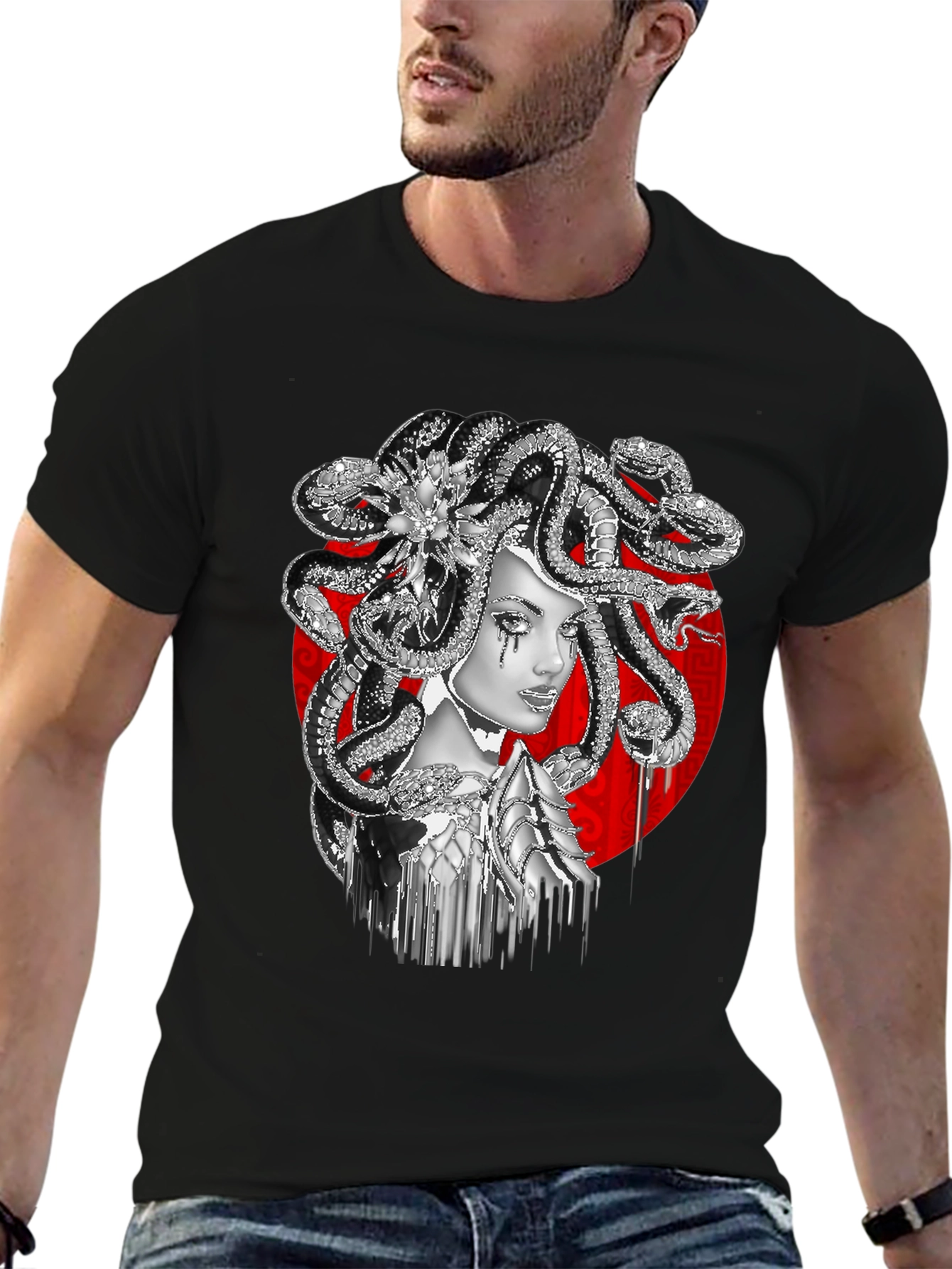 Medusa Graphic Tee - Black Fashion T-Shirt