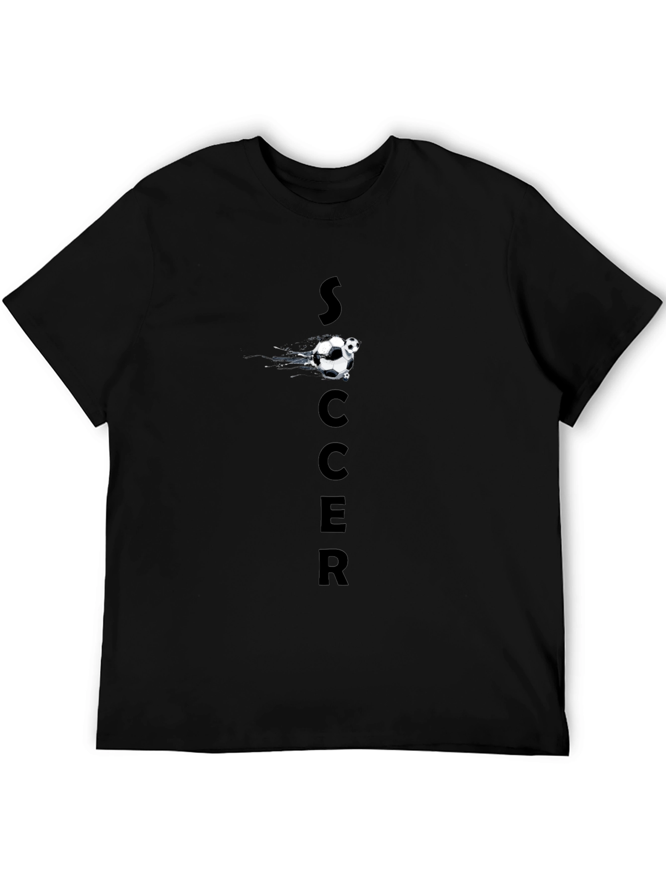 Soccer Graphic Black T-Shirt