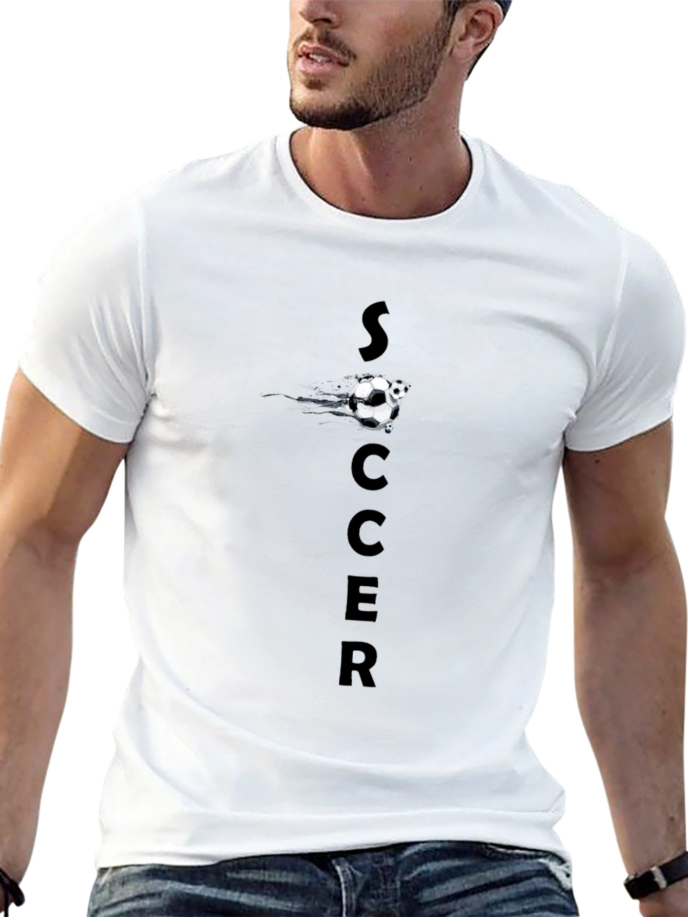Soccer Graphic Black T-Shirt