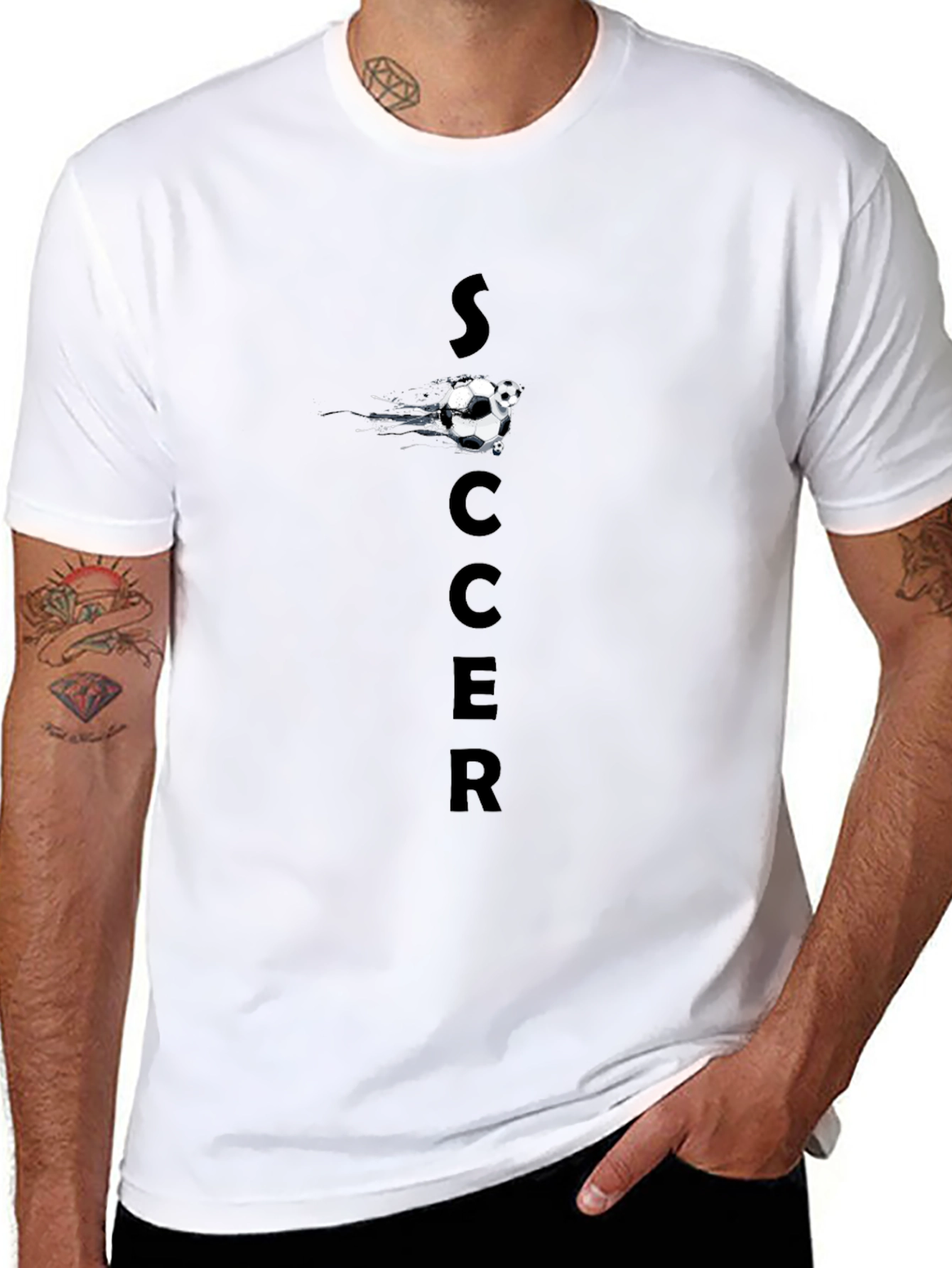 Soccer Graphic Black T-Shirt