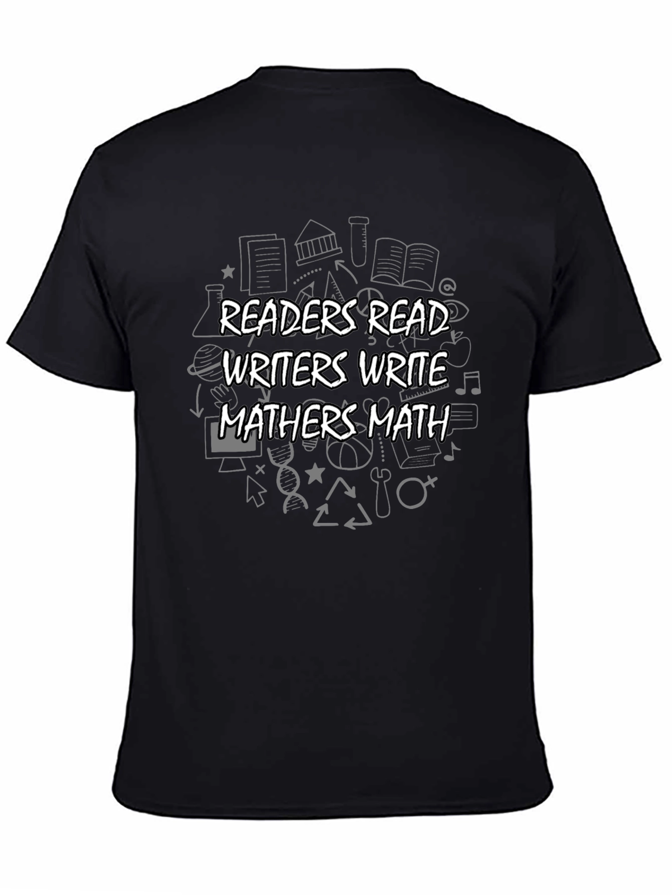 Readers Writers Mathers Black T-Shirt
