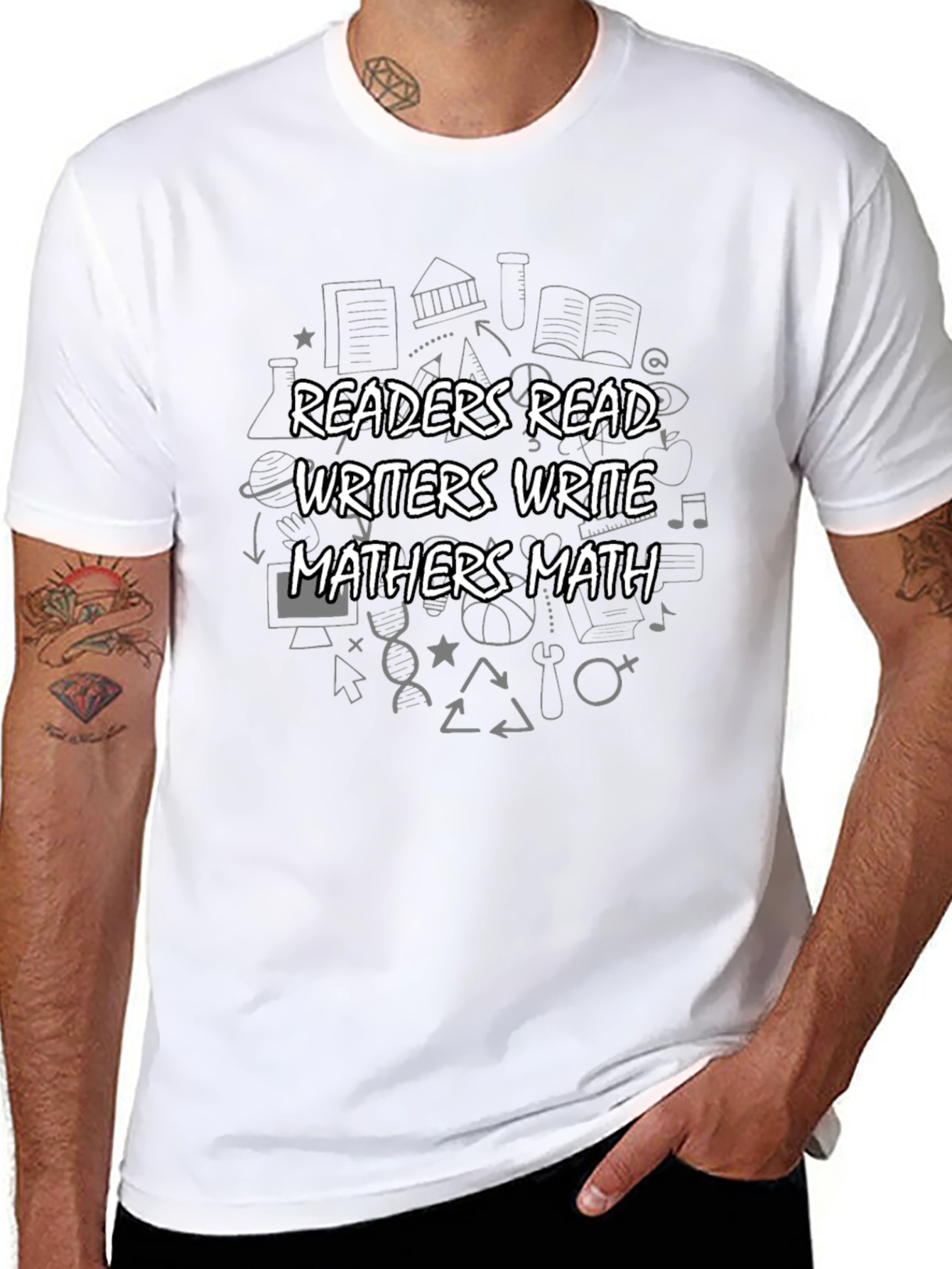 Readers Writers Mathers Black T-Shirt