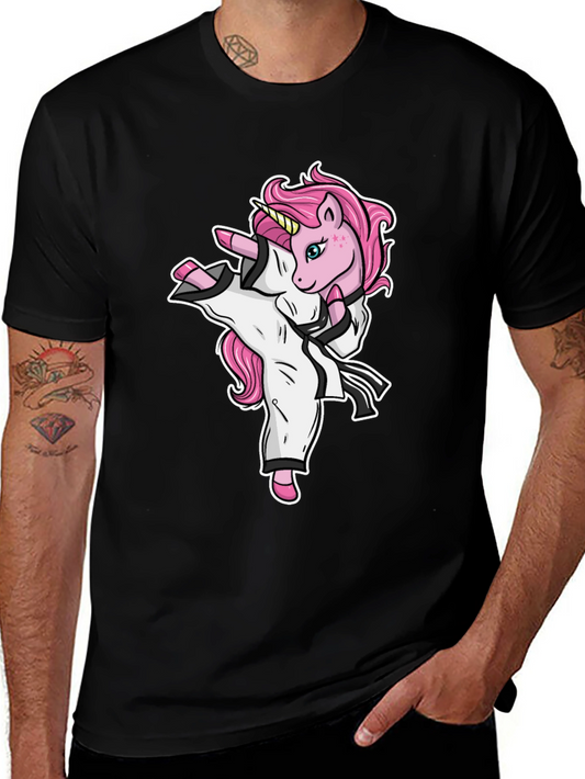 Unicorn Karate T-Shirt - Black Cotton Tee