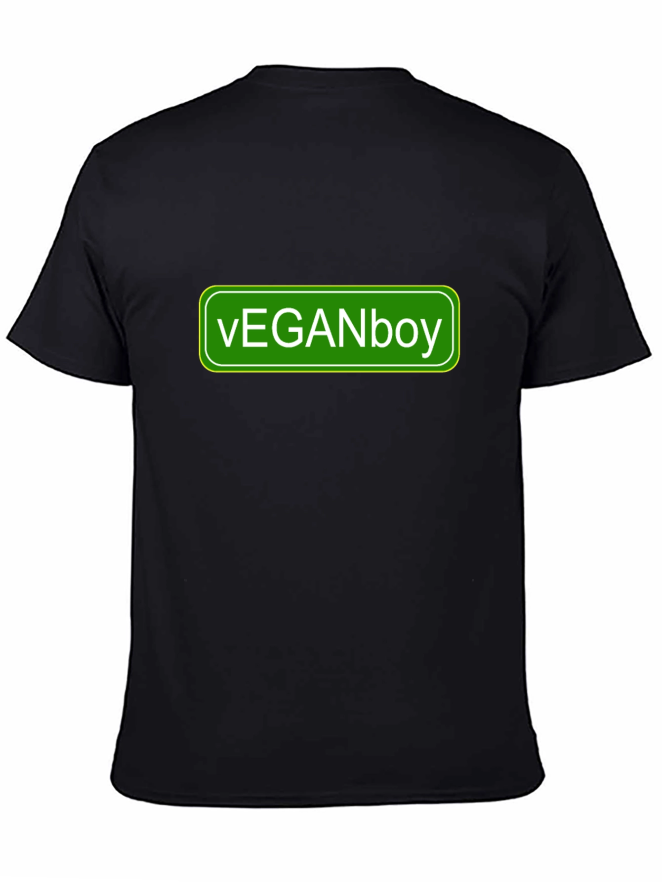 Vegan Boy Graphic Tee - Black Casual T-Shirt