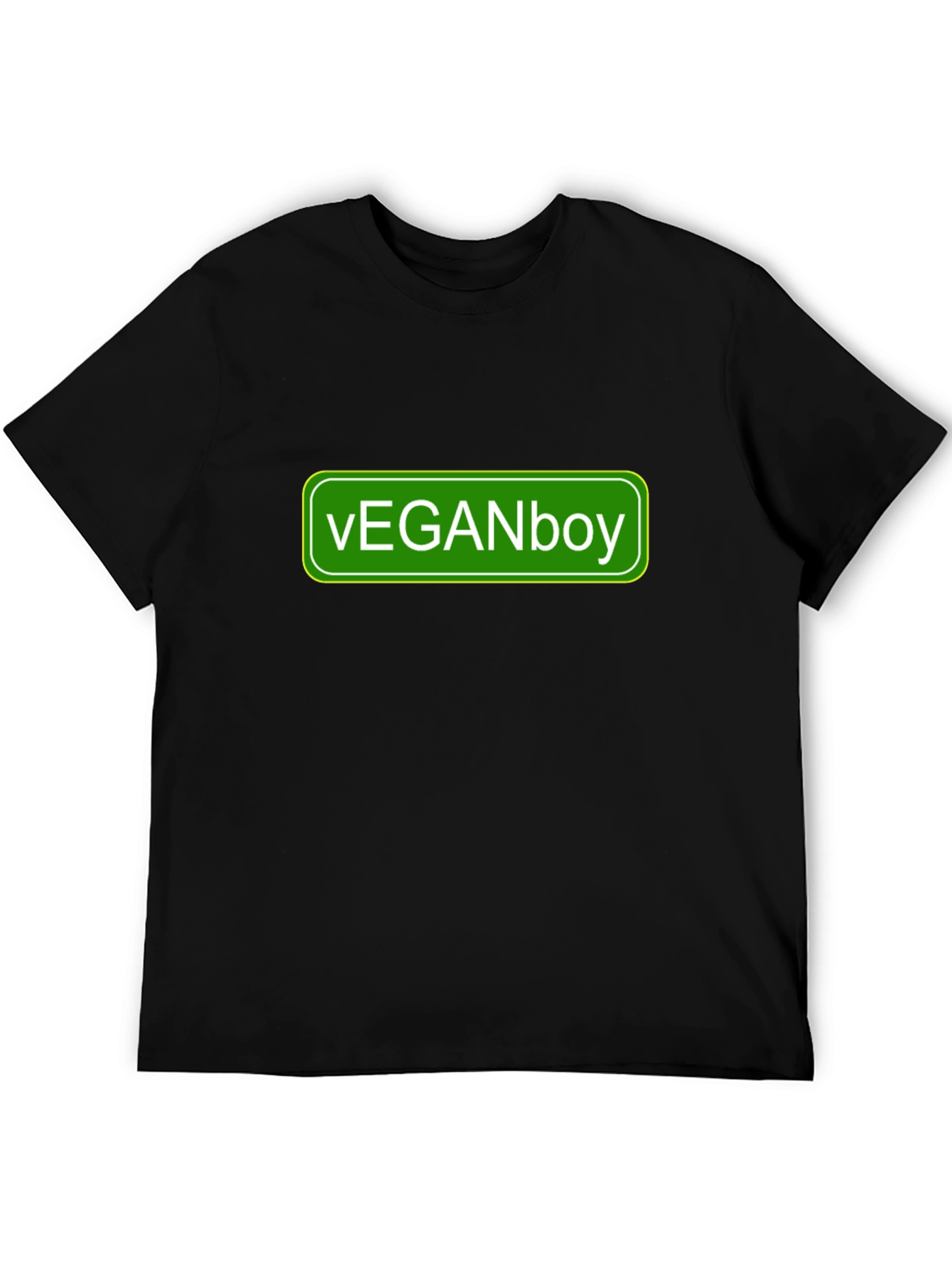Vegan Boy Graphic Tee - Black Casual T-Shirt
