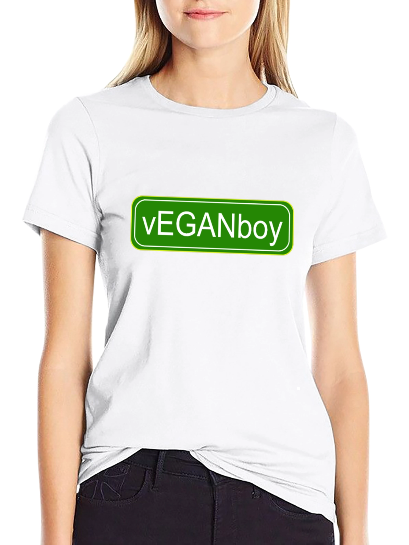 Vegan Boy Graphic Tee - Black Casual T-Shirt