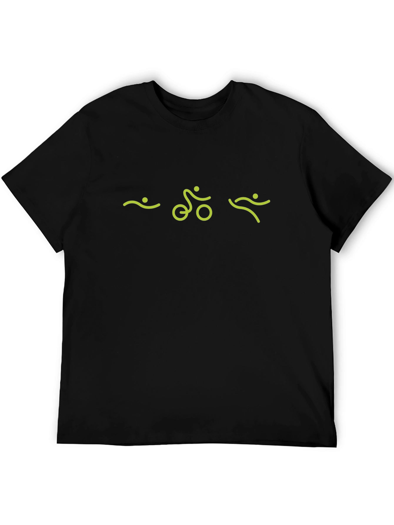 Triathlon Symbol Black T-Shirt for Athletes