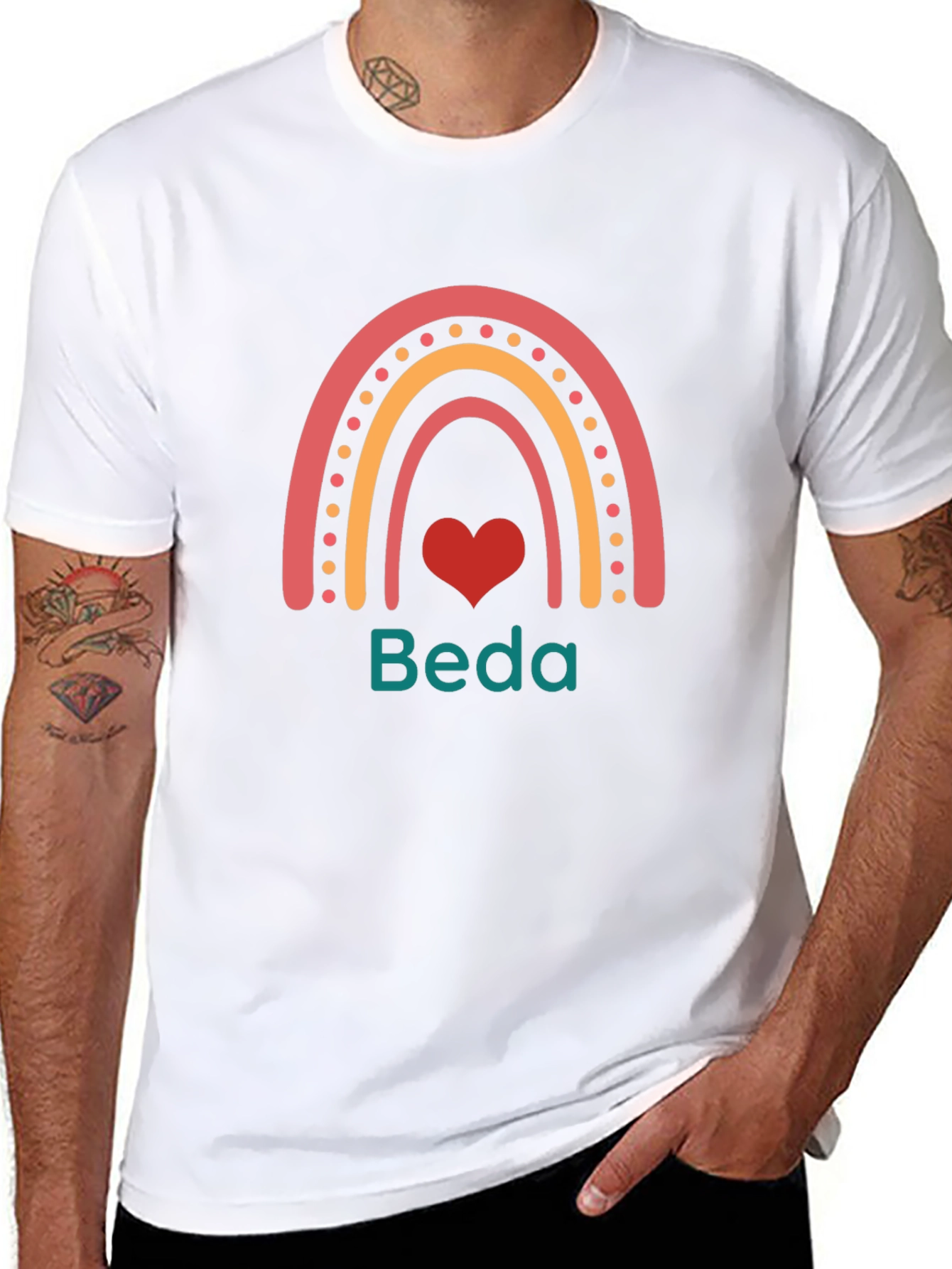 Rainbow Heart Personalized T-Shirt