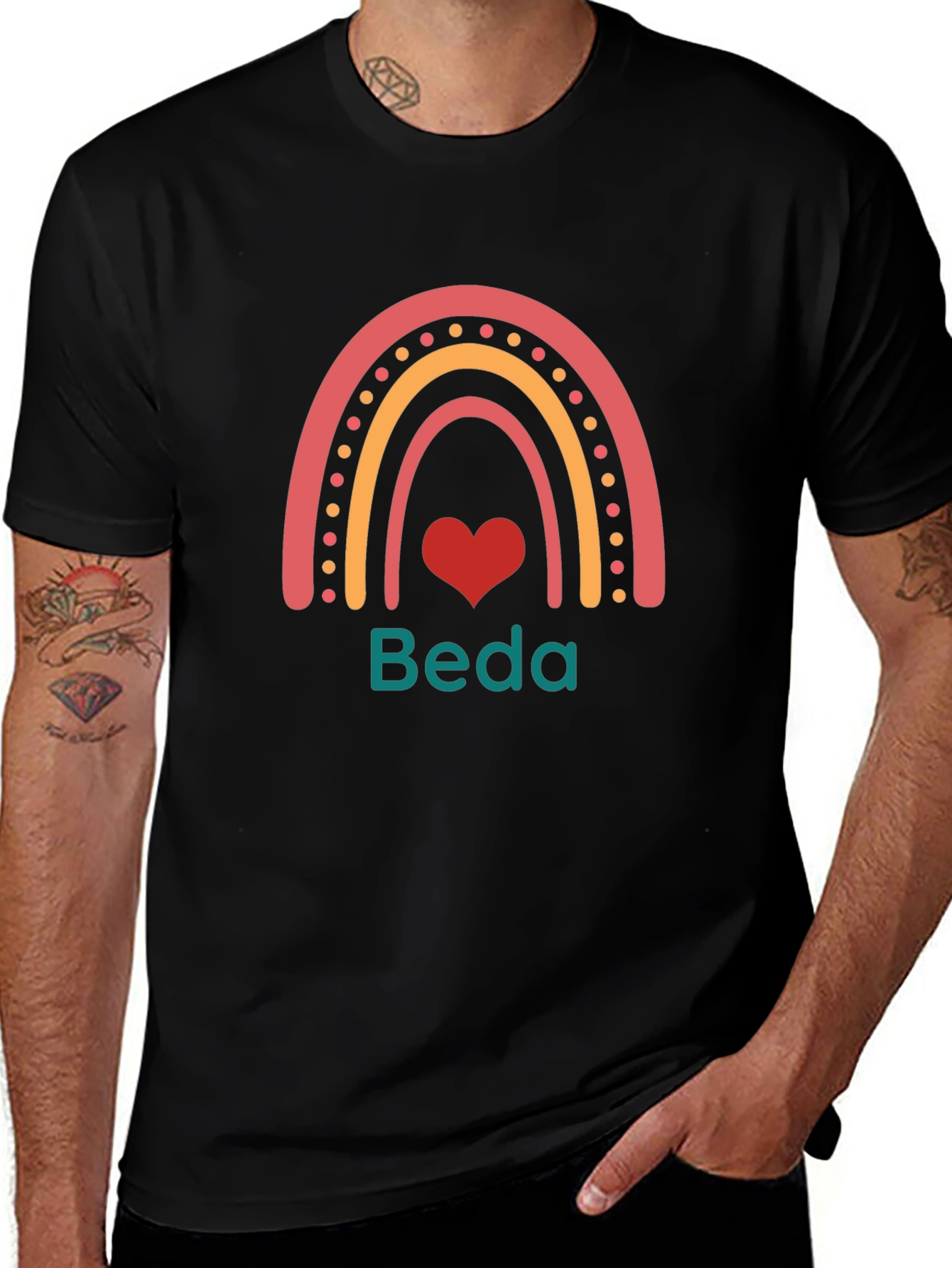 Rainbow Heart Personalized T-Shirt