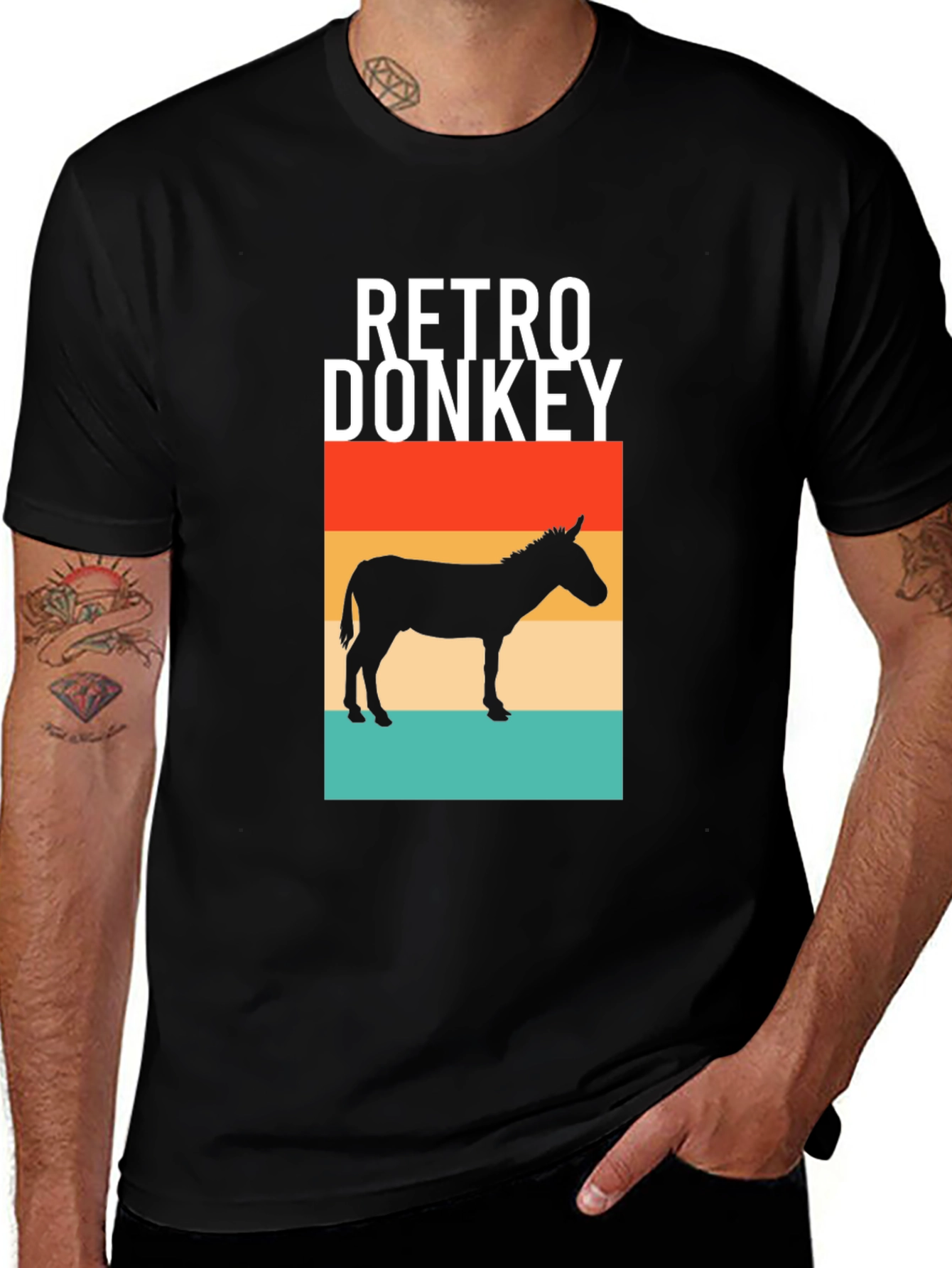 Retro Donkey T-Shirt - Unique Graphic Tee