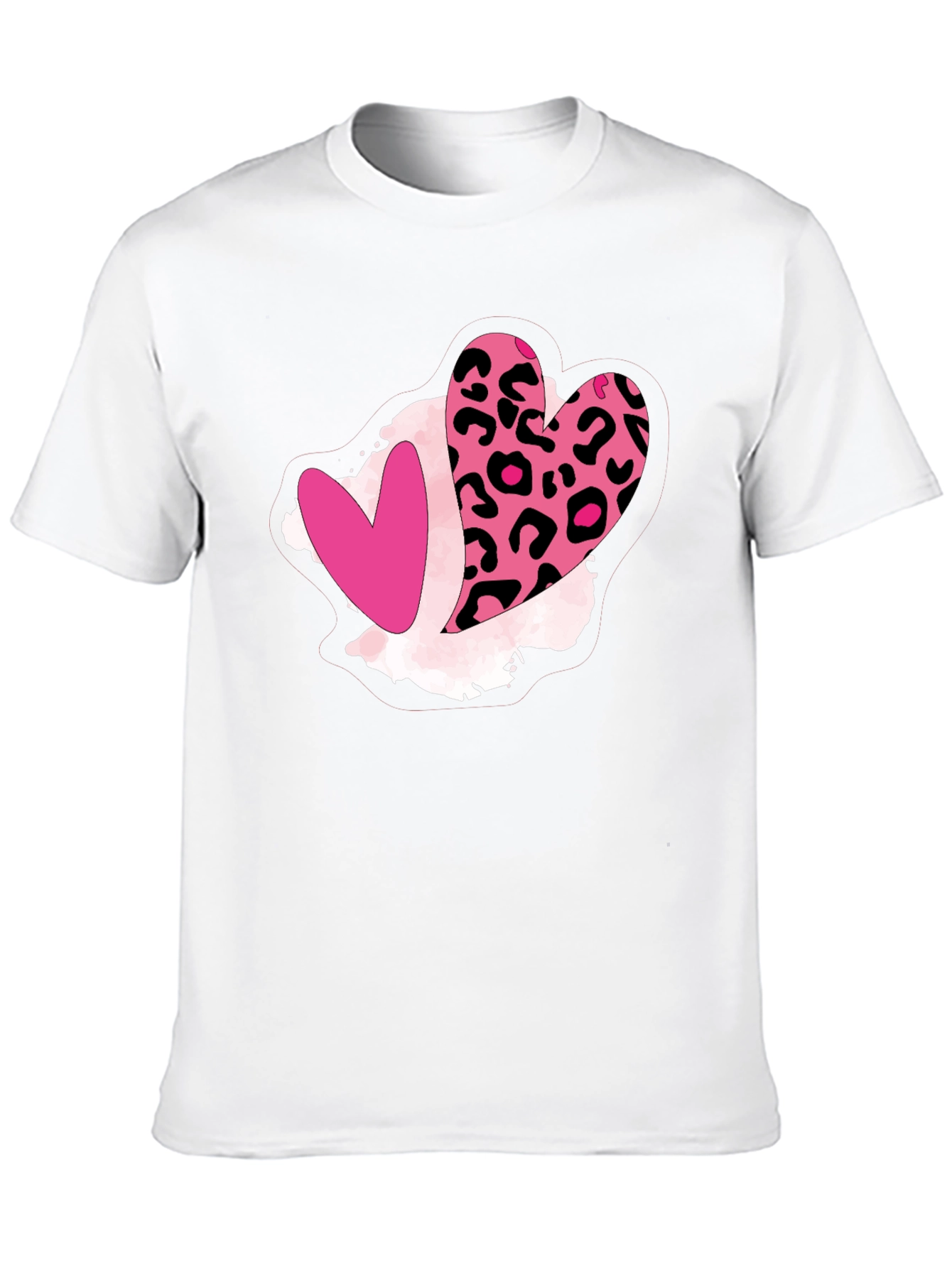 Leopard Heart Graphic Tee - Valentines Day Shirt