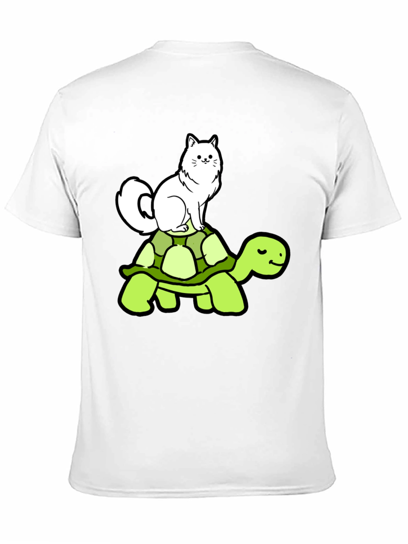 Cat Riding Turtle T-Shirt - Funny Animal Graphic Tee