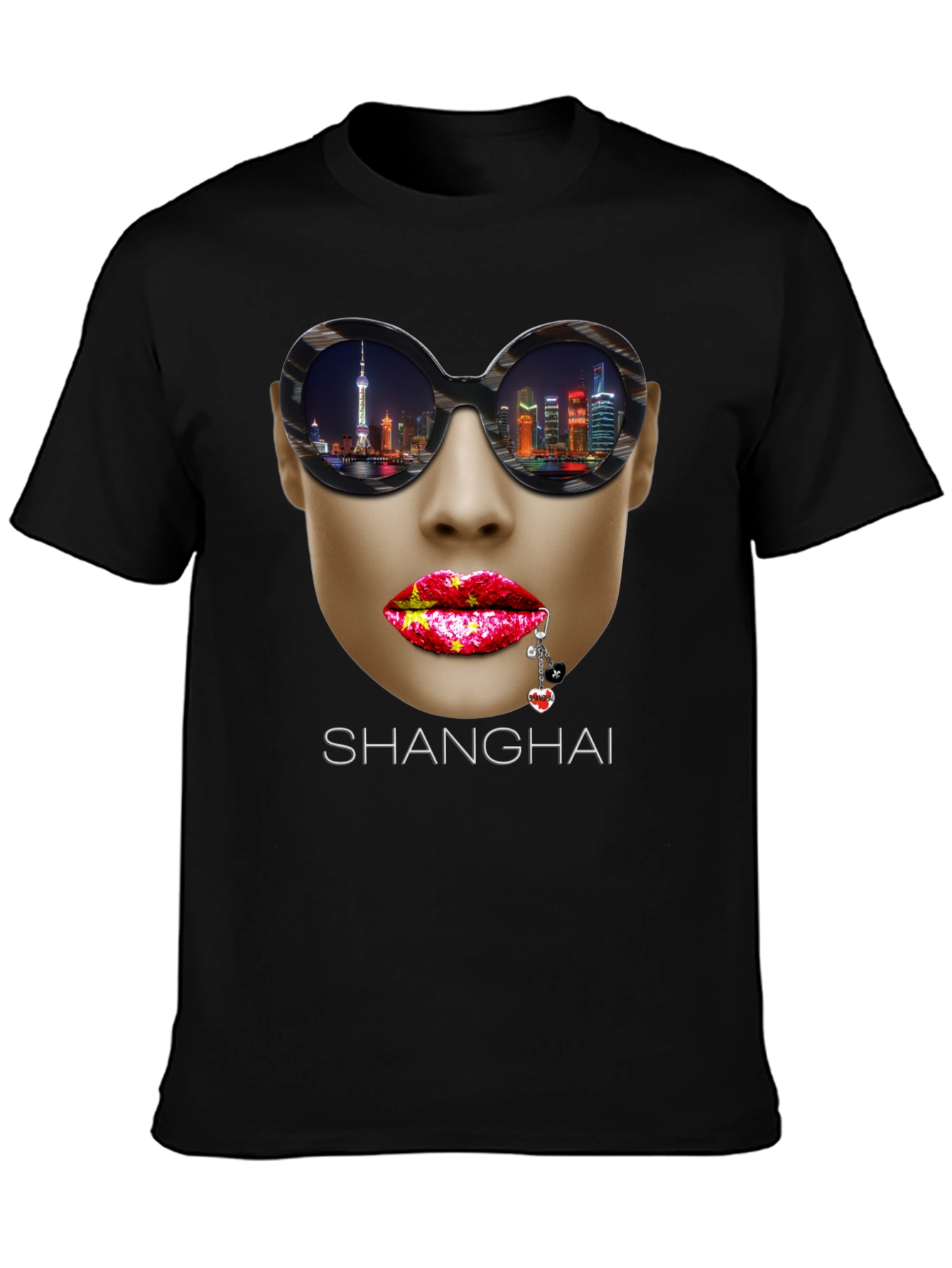 Shanghai Graphic Print Crew Neck T-Shirt