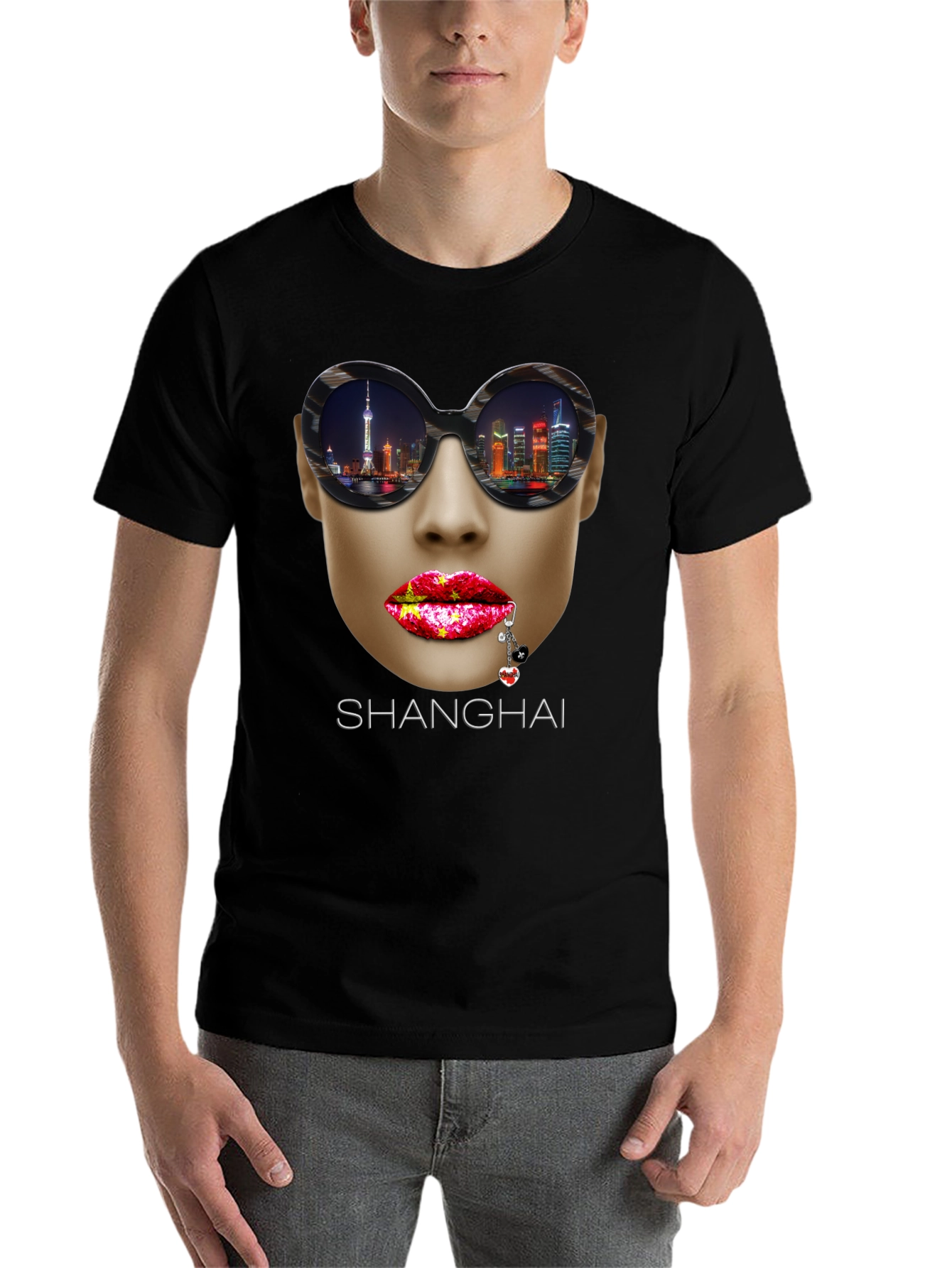 Shanghai Graphic Print Crew Neck T-Shirt