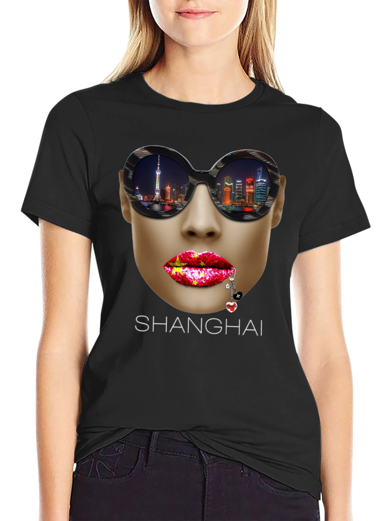 Shanghai Graphic Print Crew Neck T-Shirt