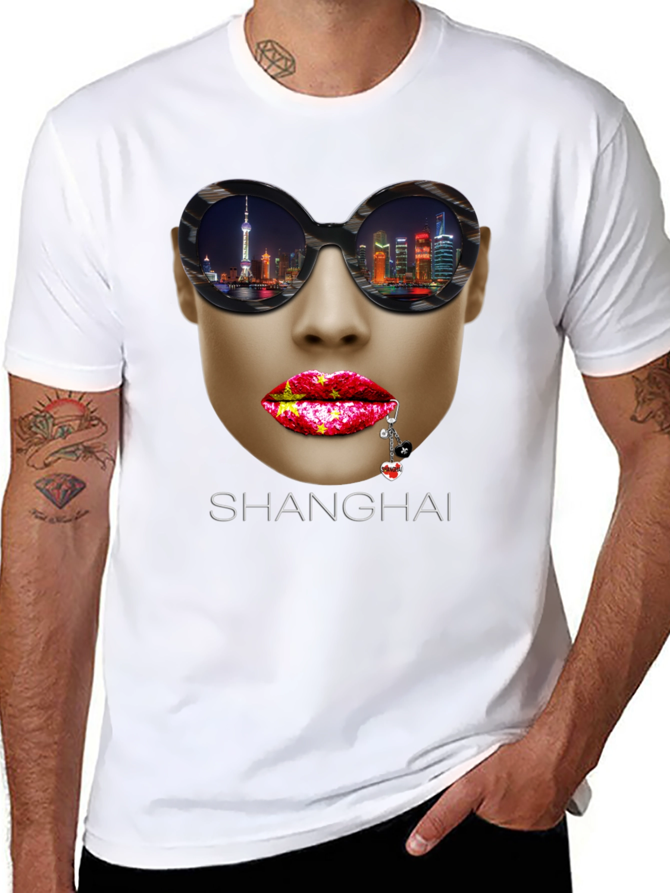 Shanghai Graphic Print Crew Neck T-Shirt
