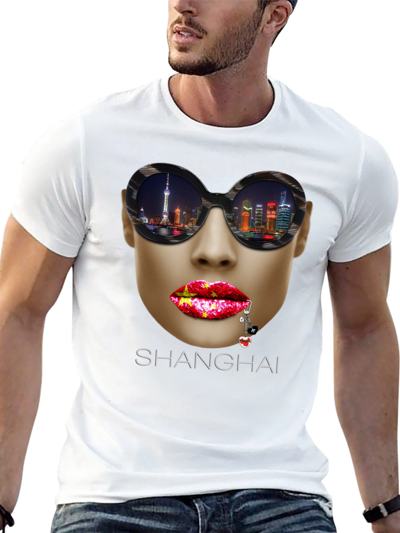 Shanghai Graphic Print Crew Neck T-Shirt