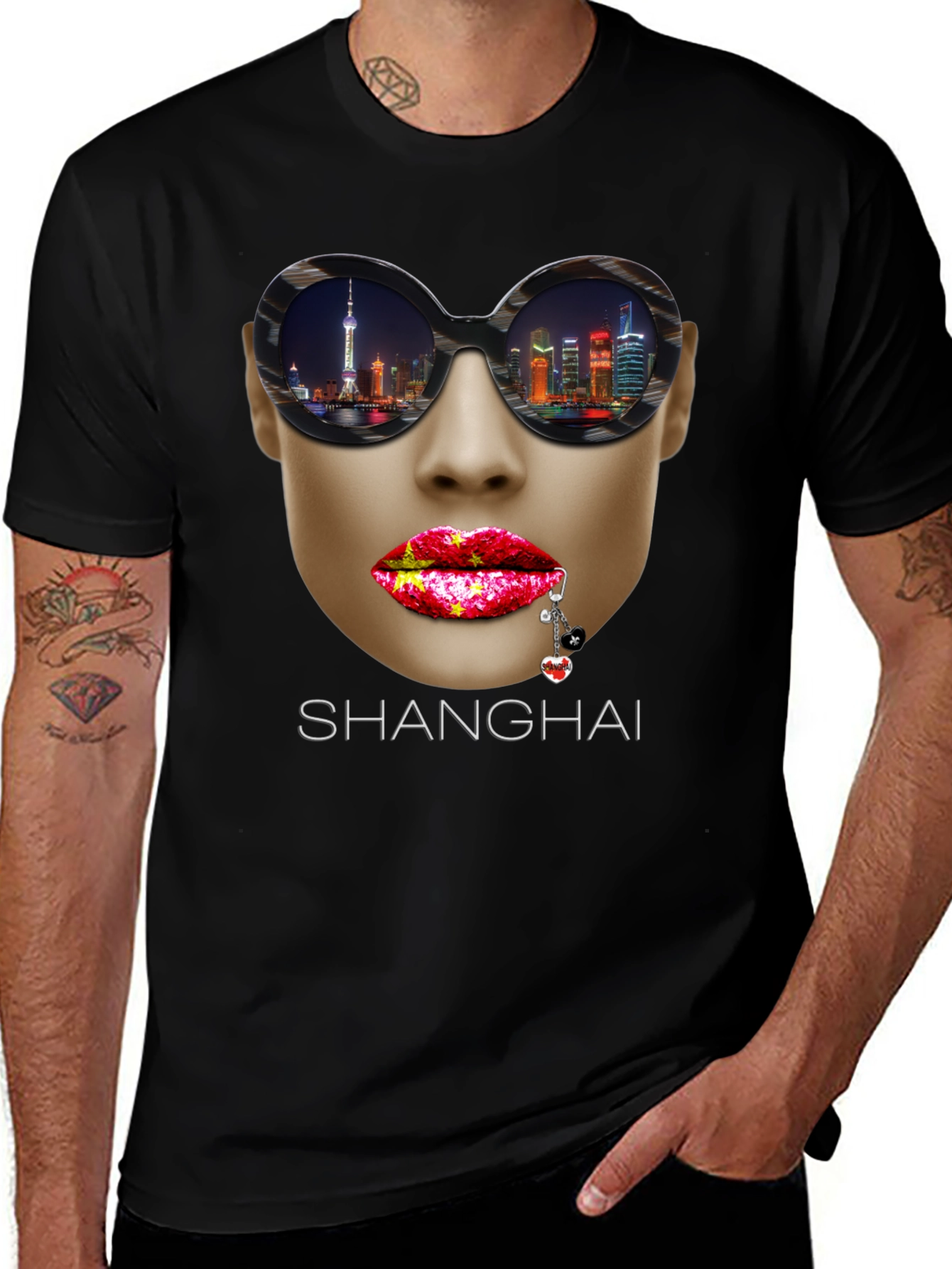 Shanghai Graphic Print Crew Neck T-Shirt