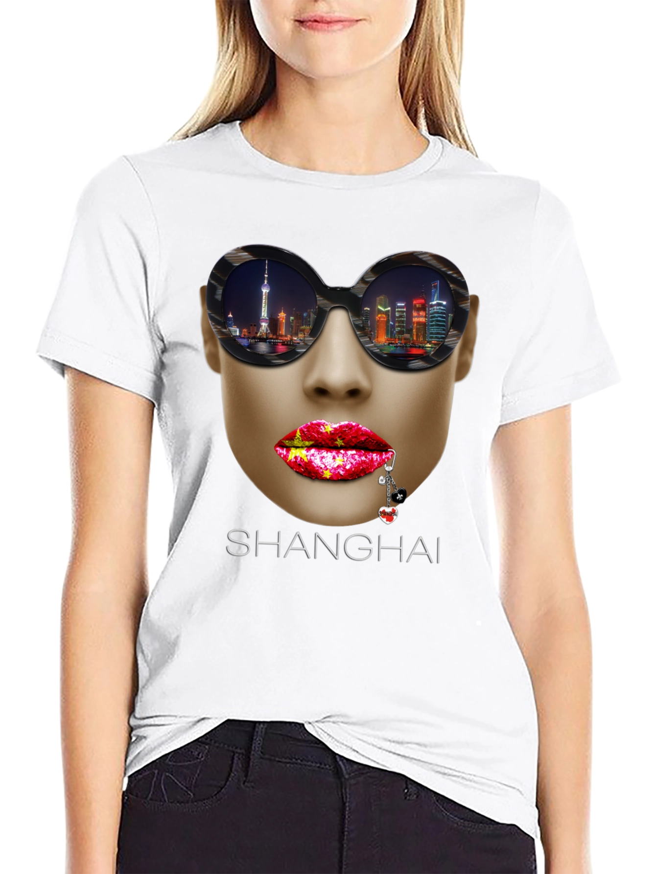 Shanghai Graphic Print Crew Neck T-Shirt