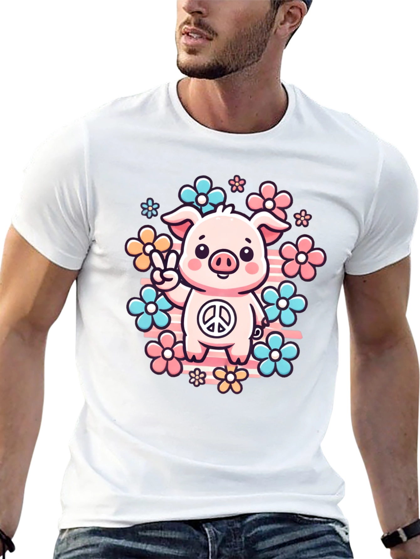 Peace Pig Graphic Tee - Cute & Stylish
