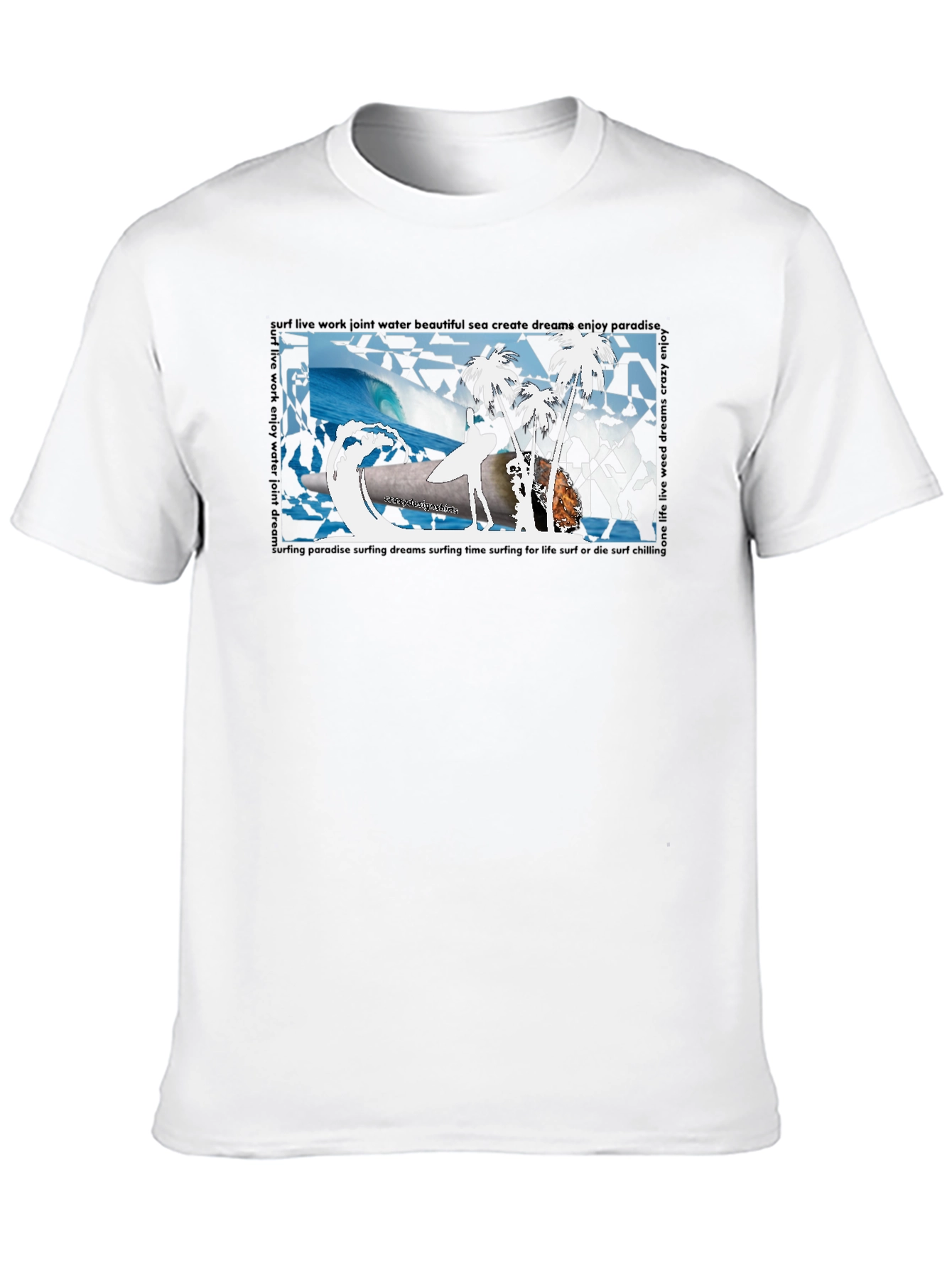 Surfing Paradise Black T-Shirt