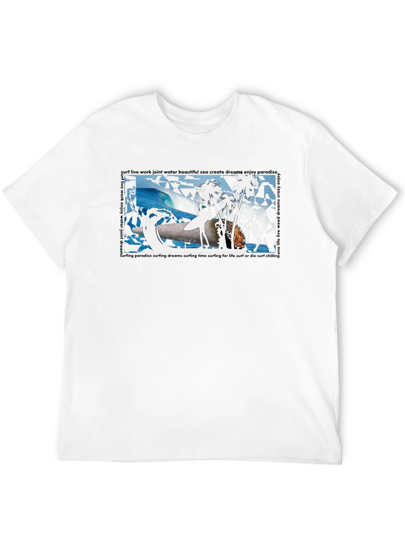 Surfing Paradise Black T-Shirt