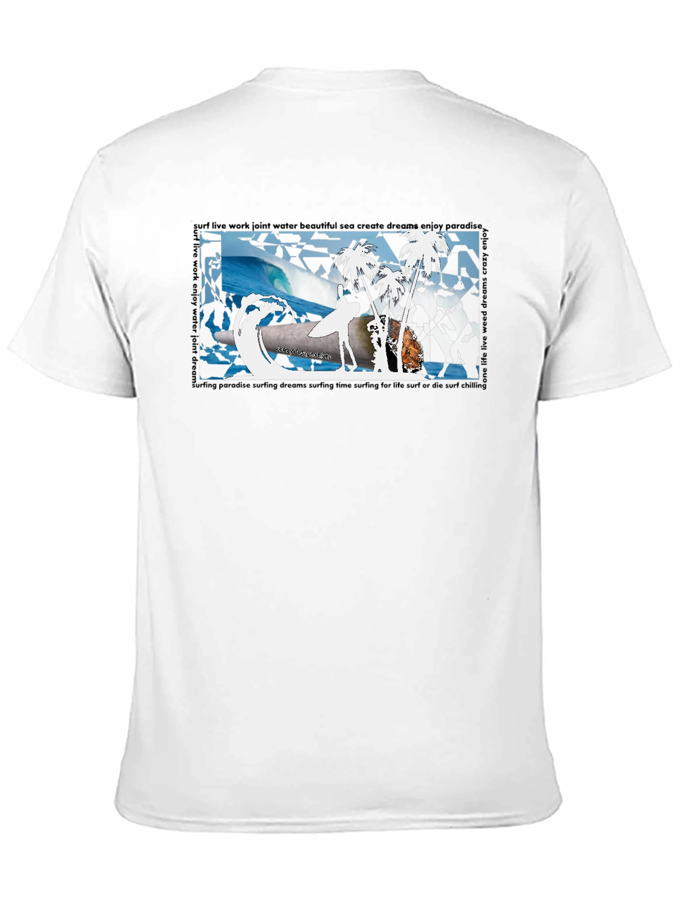 Surfing Paradise Black T-Shirt