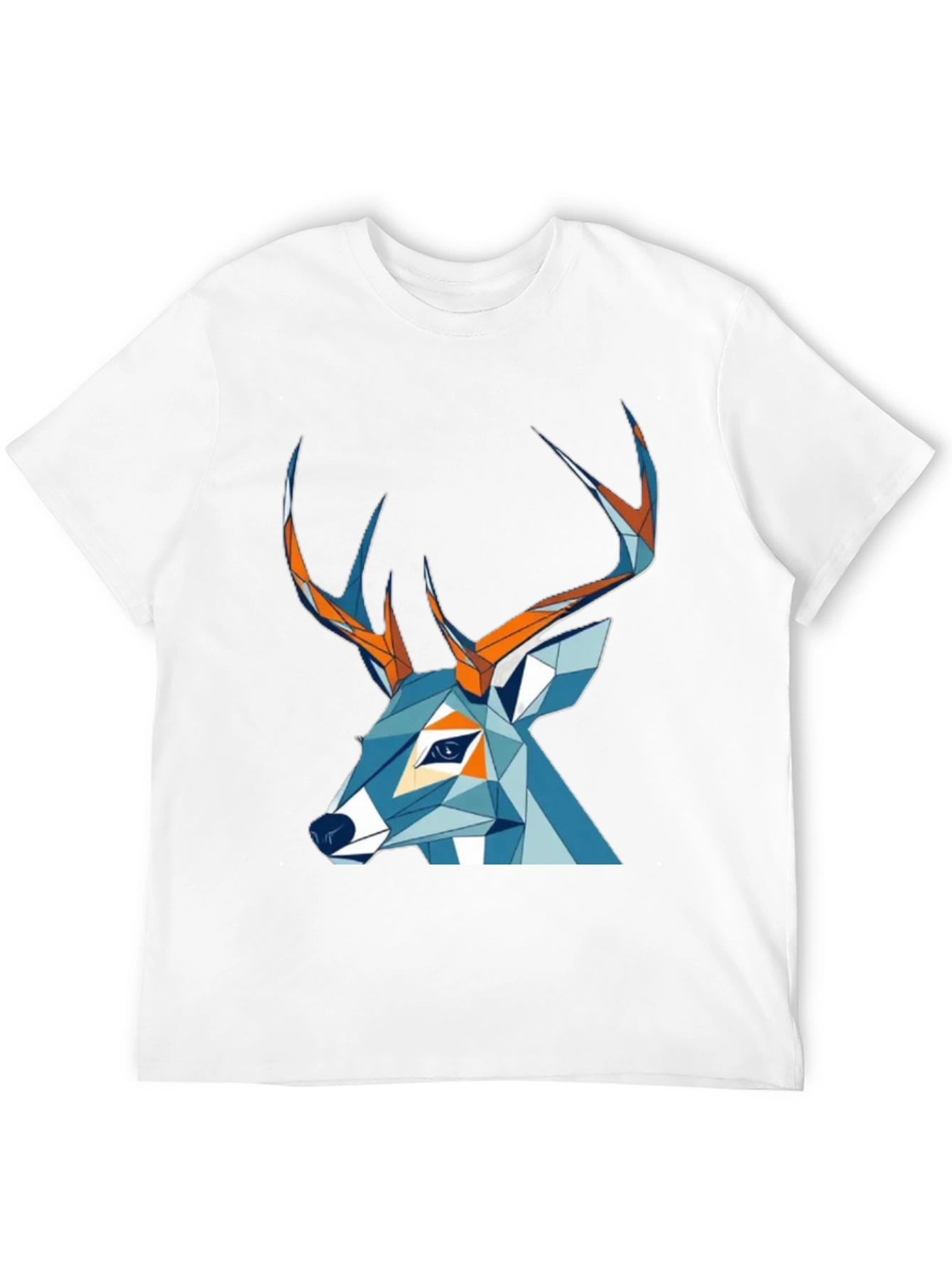 Geometric Deer Graphic Tee - Stylish Black T-Shirt