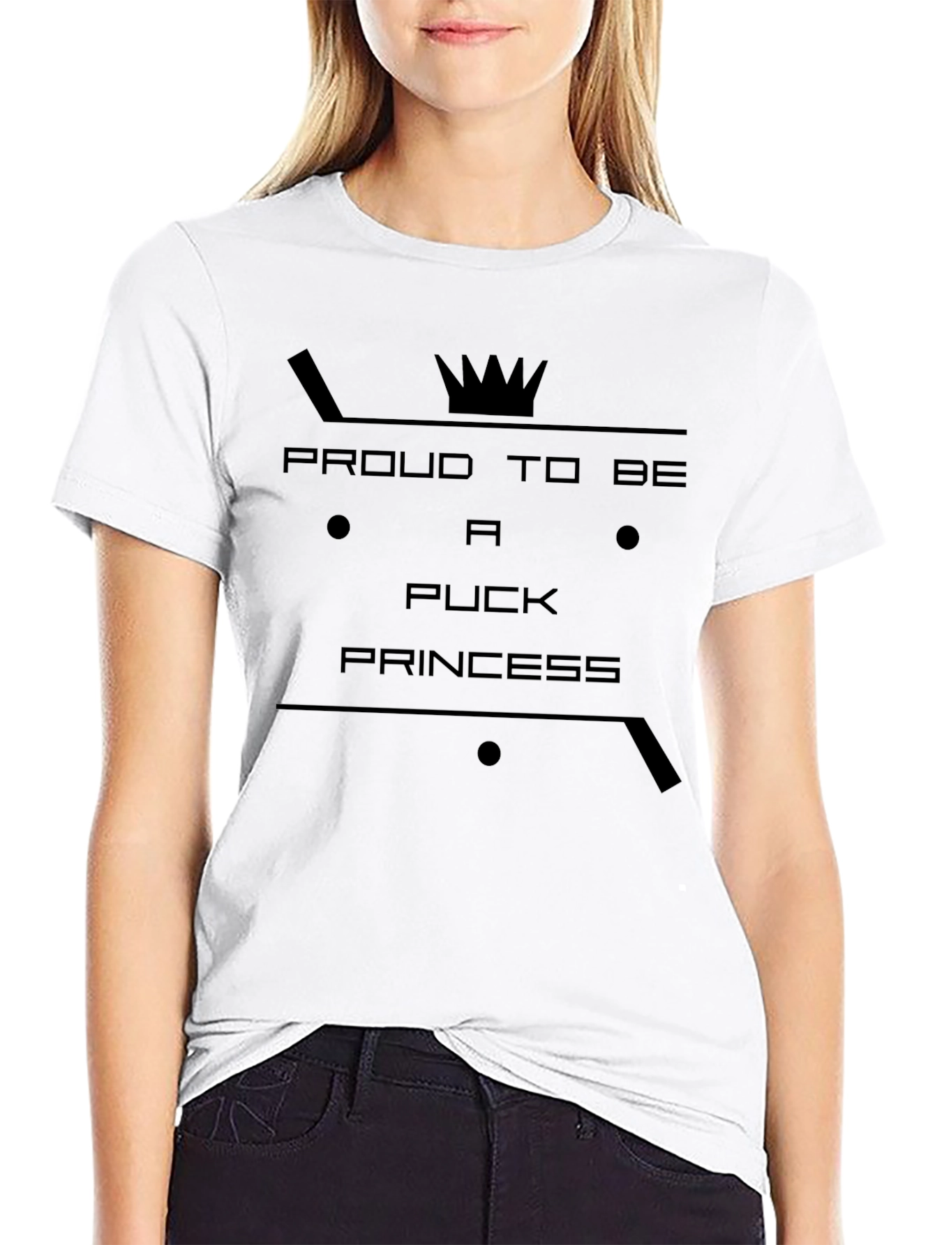 Puck Princess T-Shirt: Hockey Crown Tee