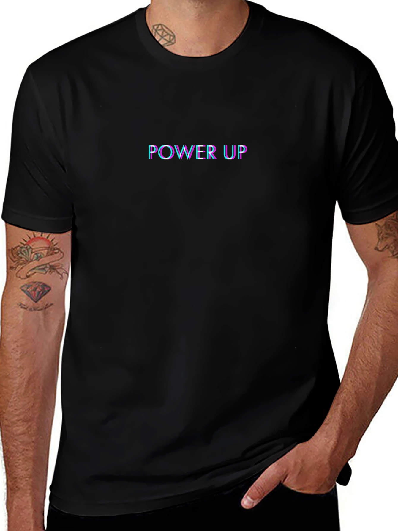 Power Up Black T-Shirt - Graphic Tee