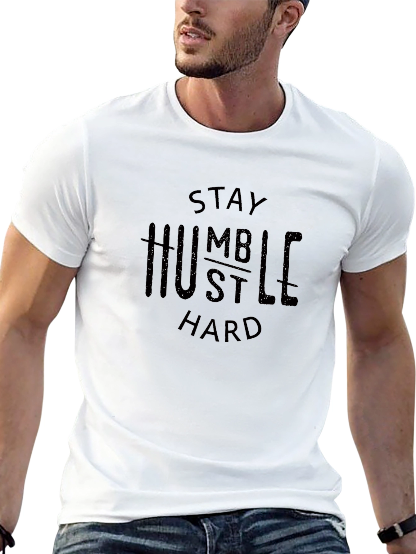 Stay Humble Hustle Hard Black Graphic Tee