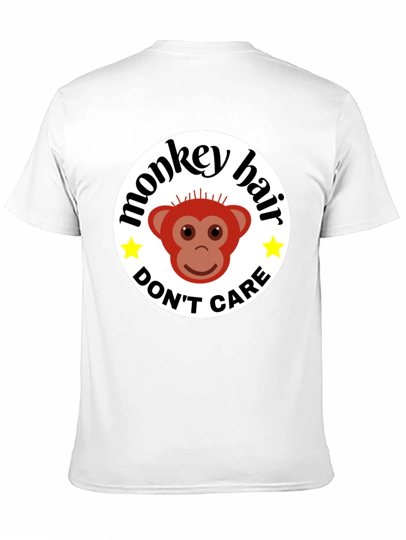 Monkey Hair Dont Care! Black Graphic Tee