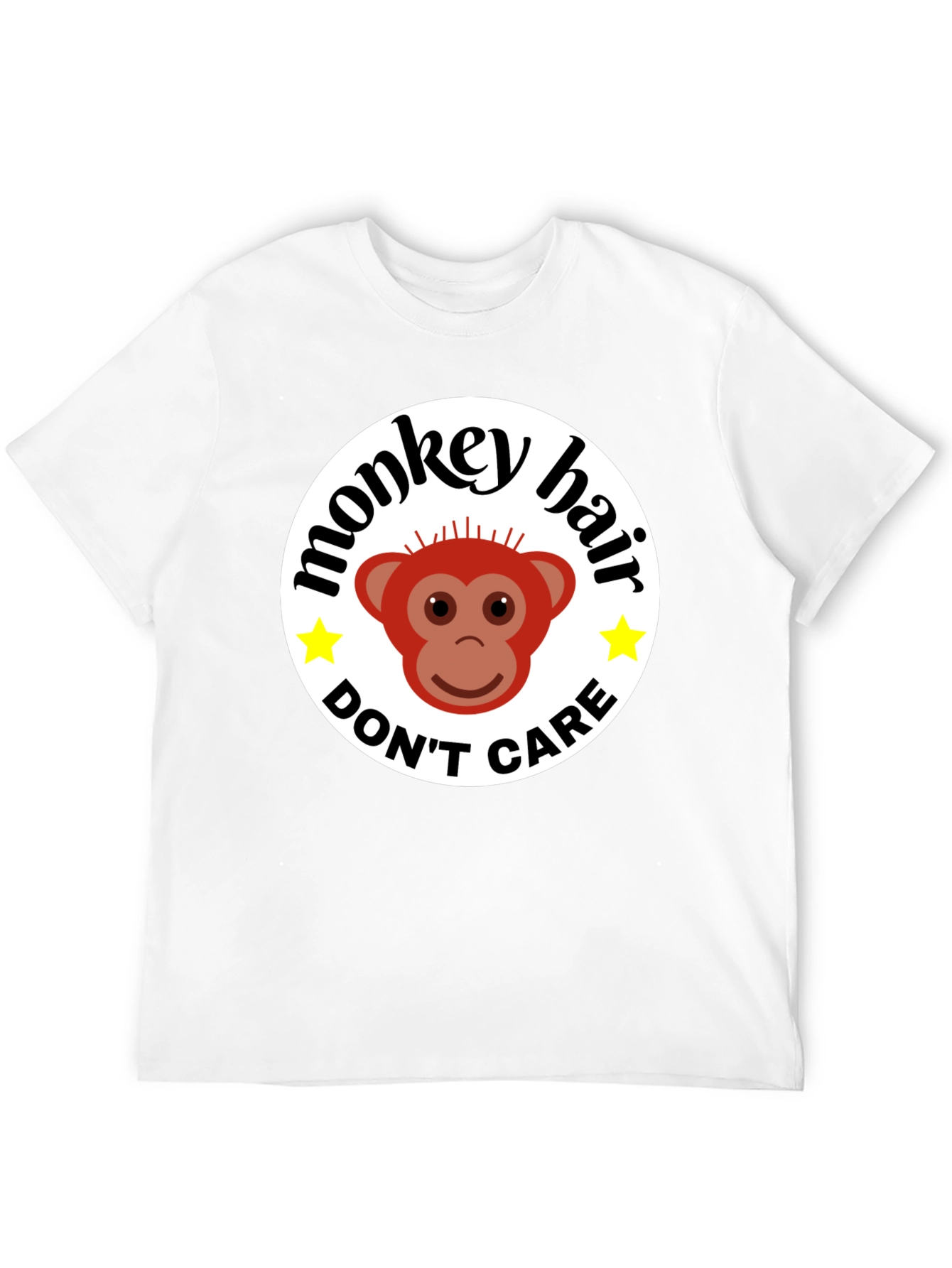 Monkey Hair Dont Care! Black Graphic Tee